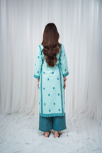 ETA Leima Premium Cotton Turquoise Kurta Set