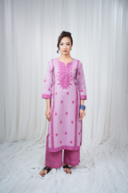 ETA Leima Premium Cotton Magenta Kurta Set