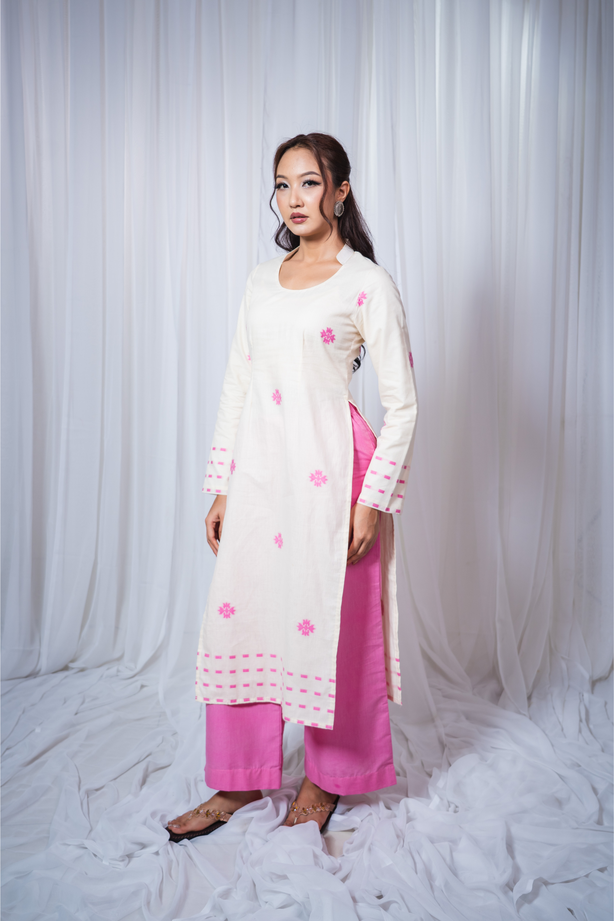 ETA Anou Premium Cotton Pink Kurta Set