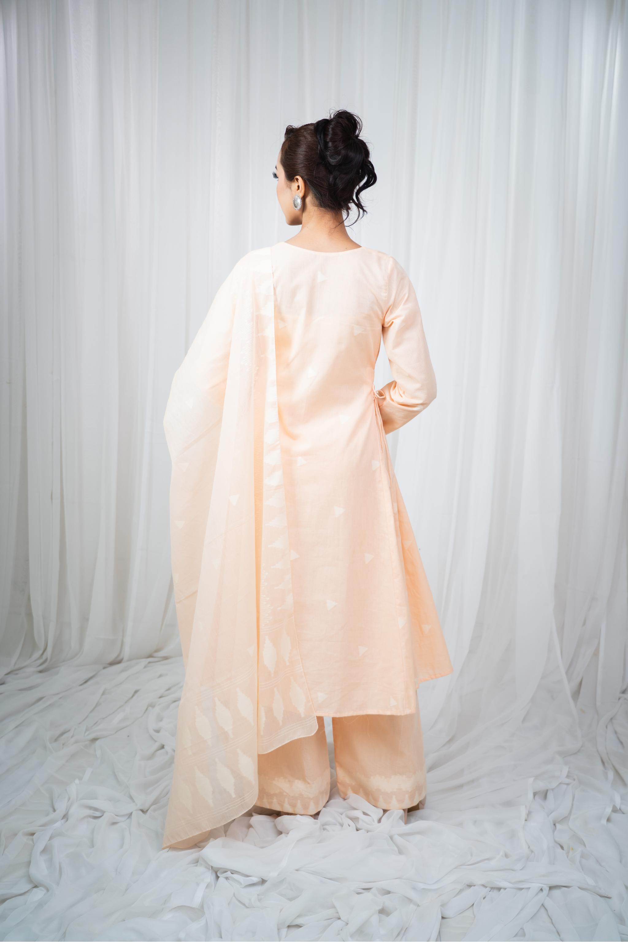 ETA Ahum Premium Cotton Peach Kurta Set
