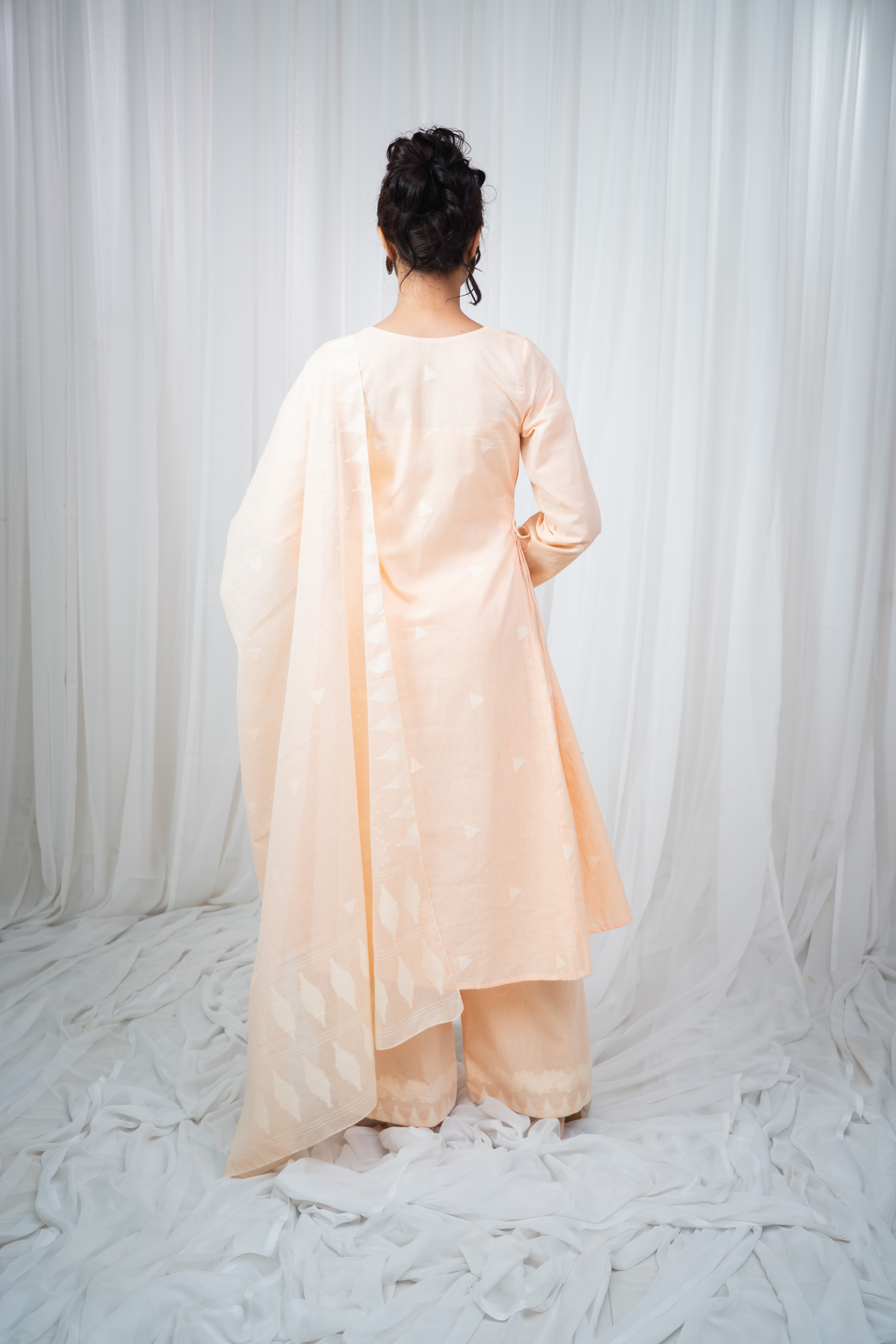 ETA Ahum Premium Cotton Peach Kurta Set