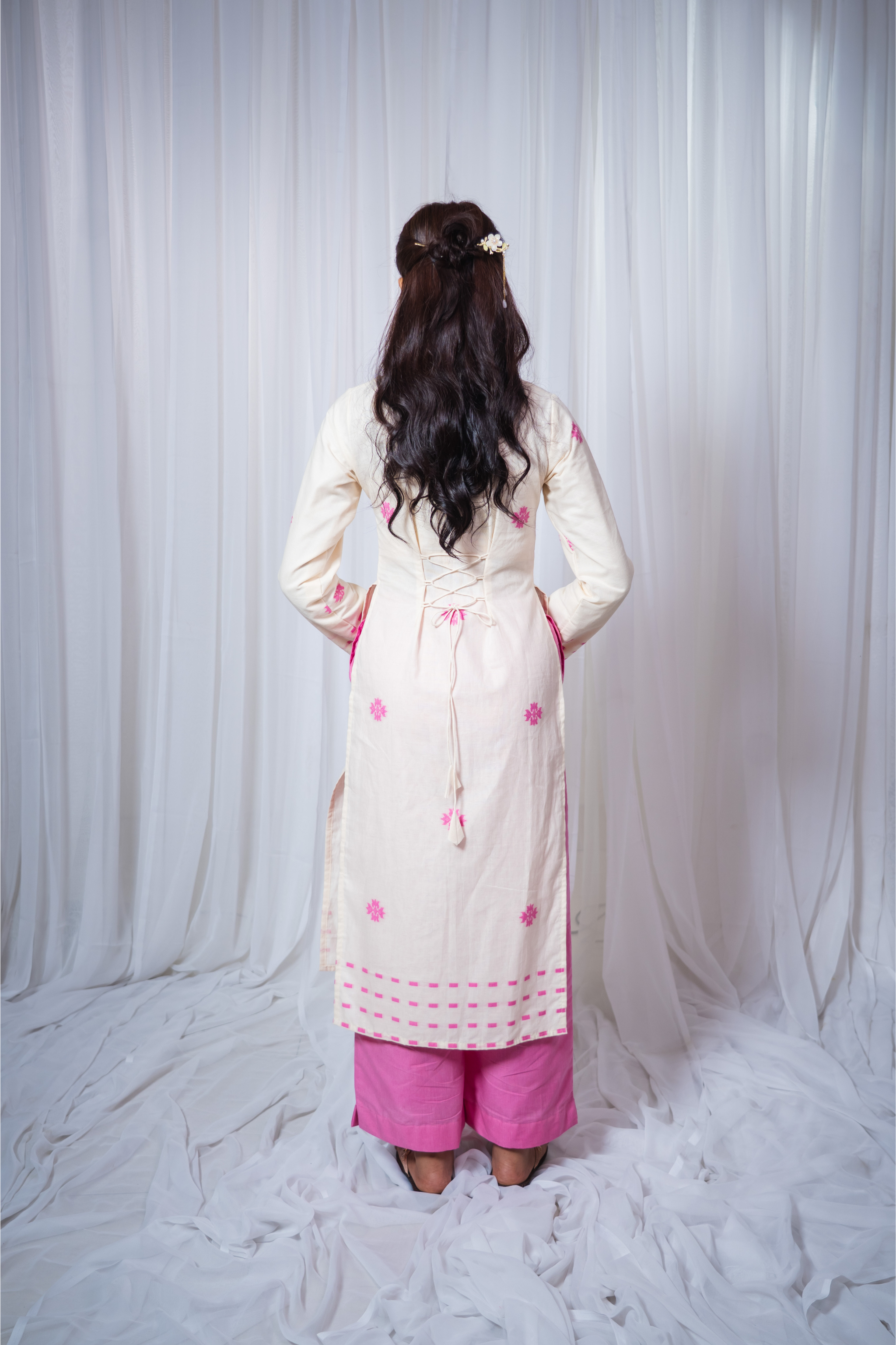 ETA Anou Premium Cotton Pink Kurta Set