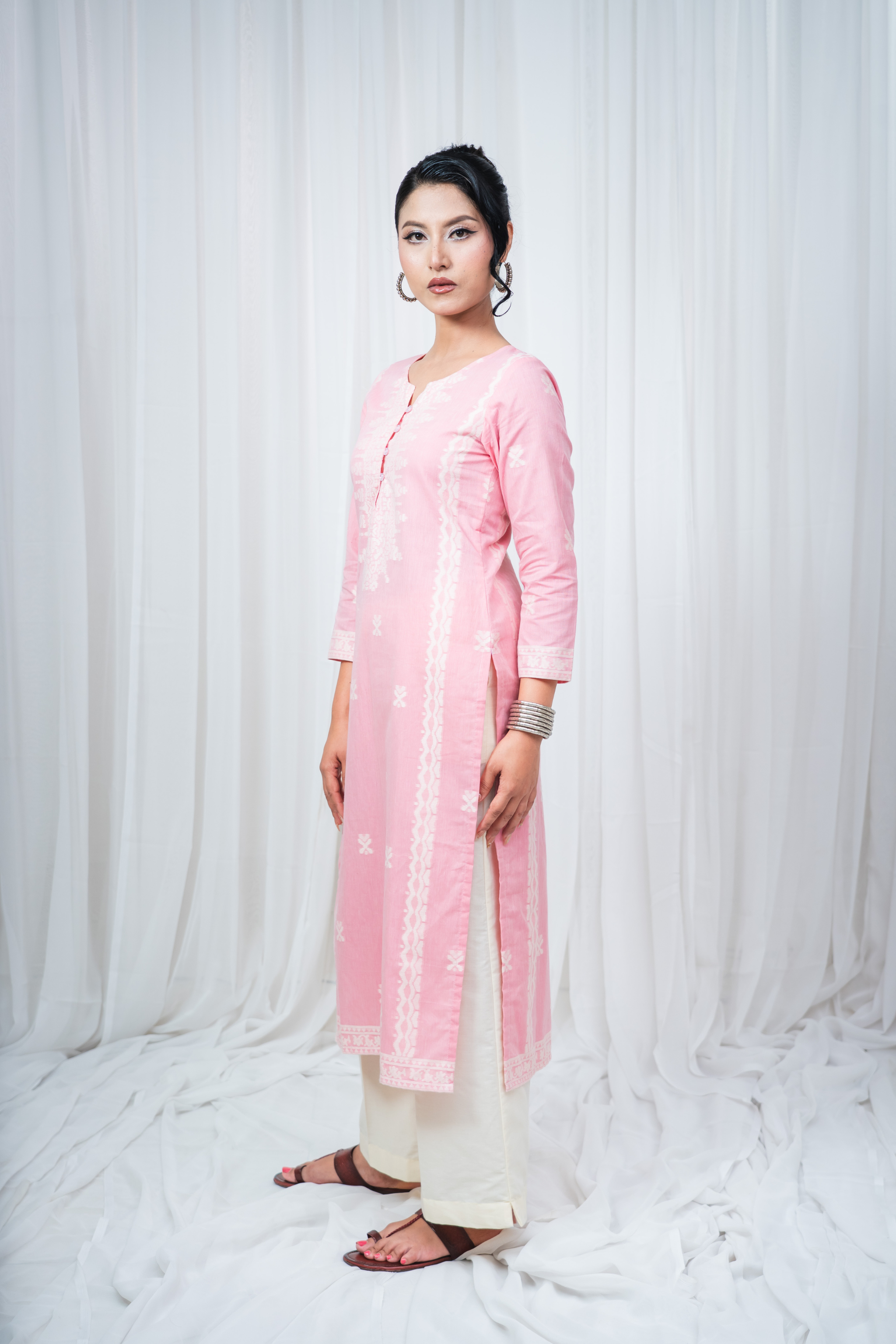 ETA Leima – Baby Pink Kurti Set