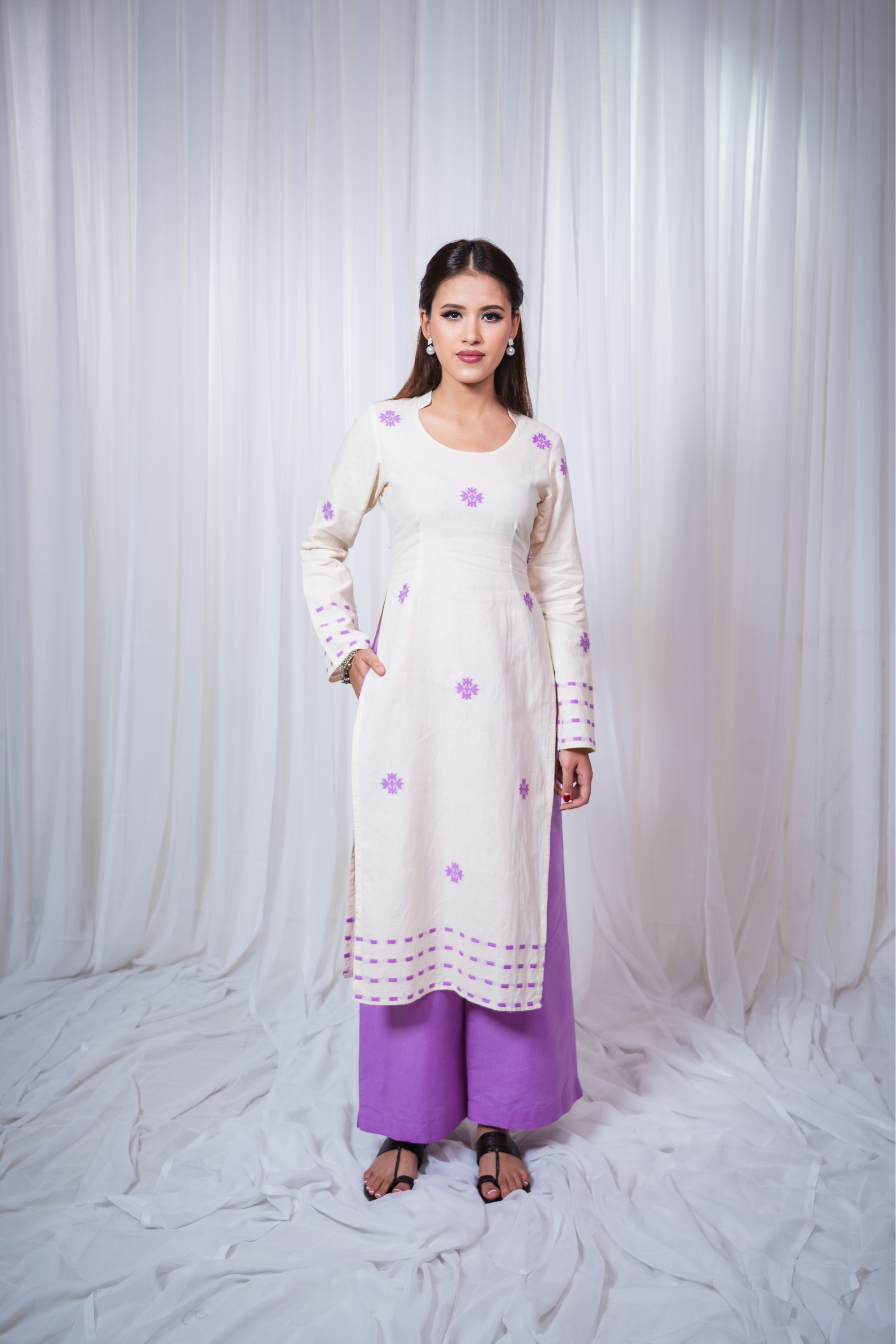 ETA Anou Premium Cotton Lavender Kurta Set