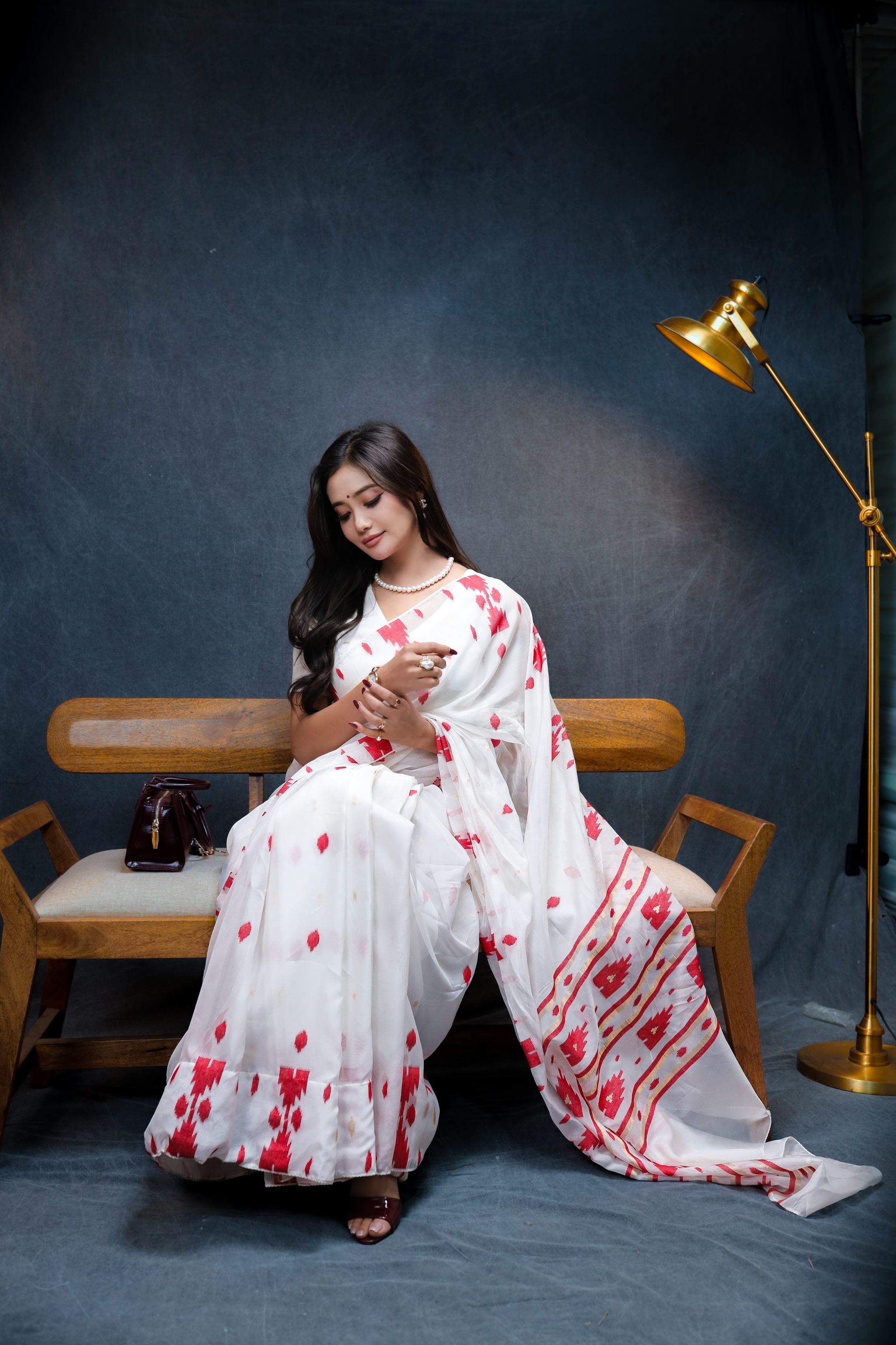 Geo Heritage Saree – Red