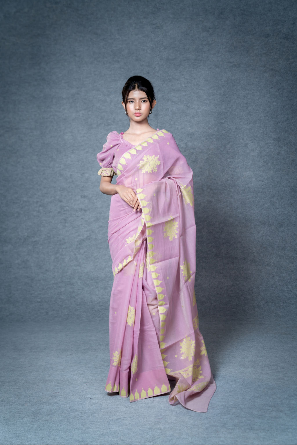 Floral 01 Saree – Lilac