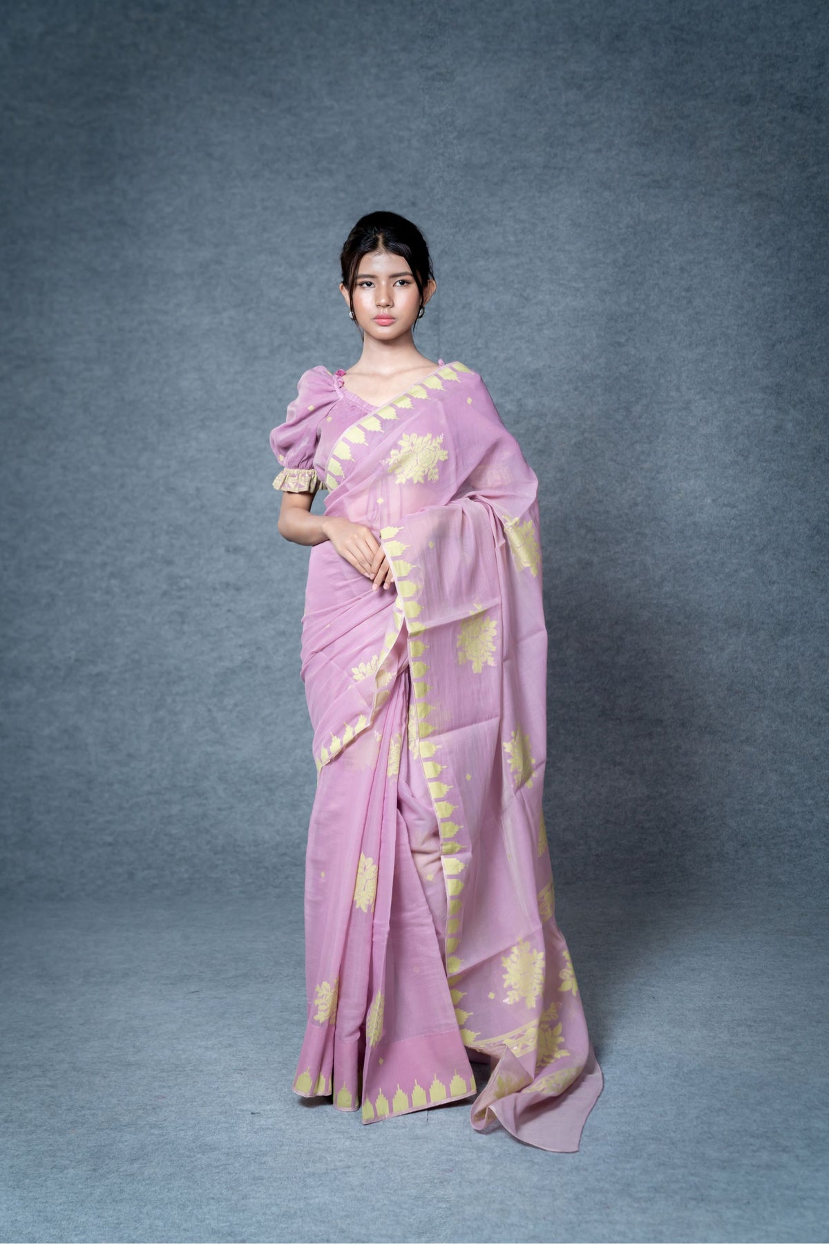 Floral 01 Saree – Lilac