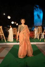 Leirang Saree Peach & Olive