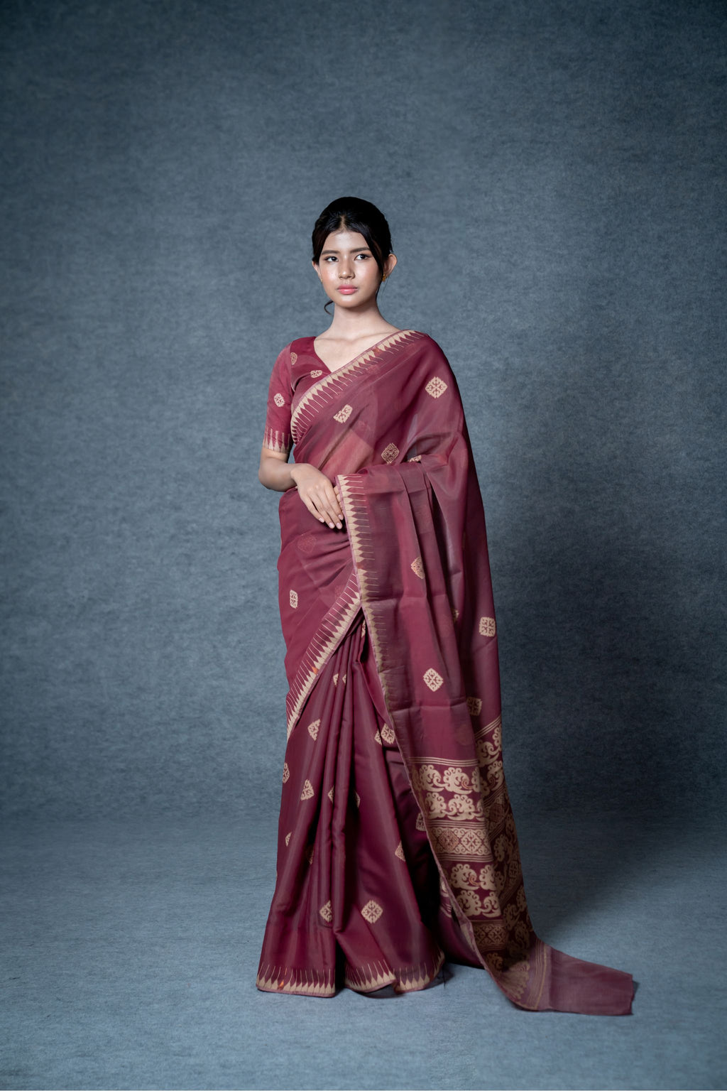 Shingarei Saree – Maroon