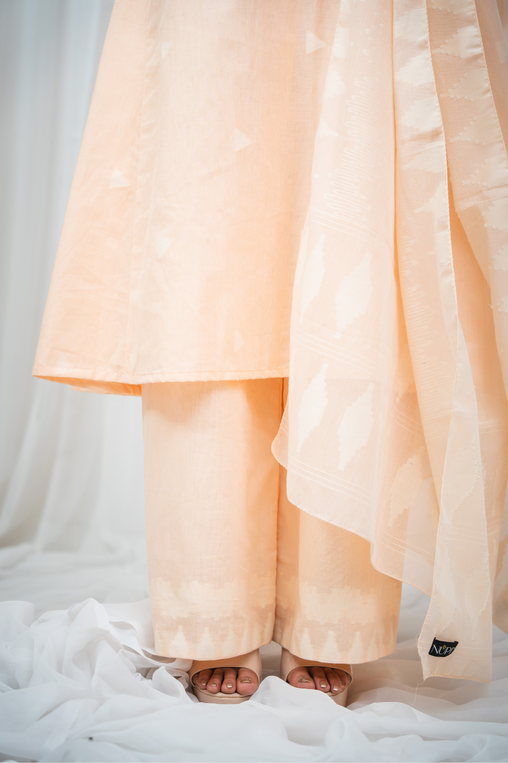 ETA Ahum Premium Cotton Peach Kurta Set