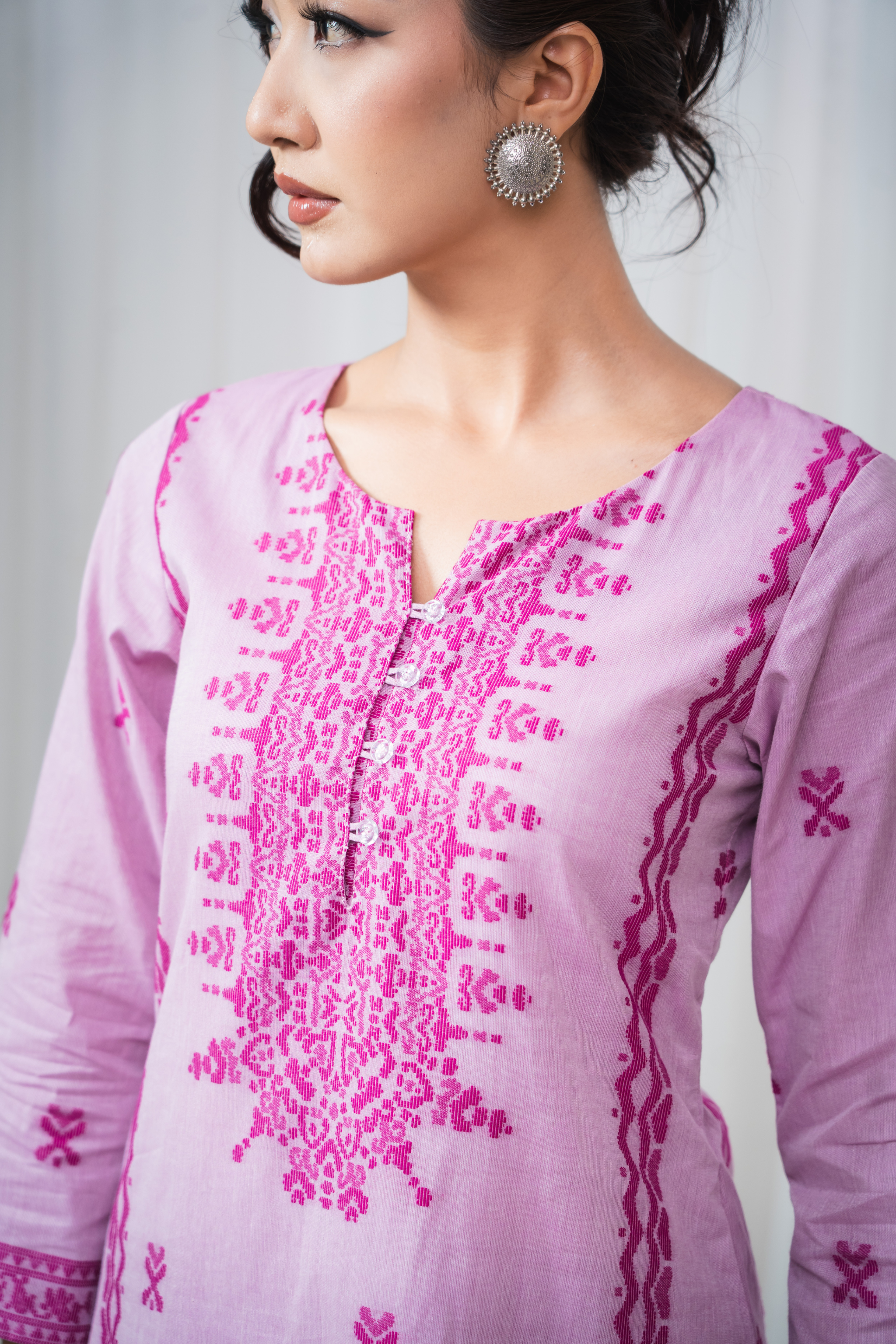 ETA Leima Premium Cotton Magenta Kurta Set