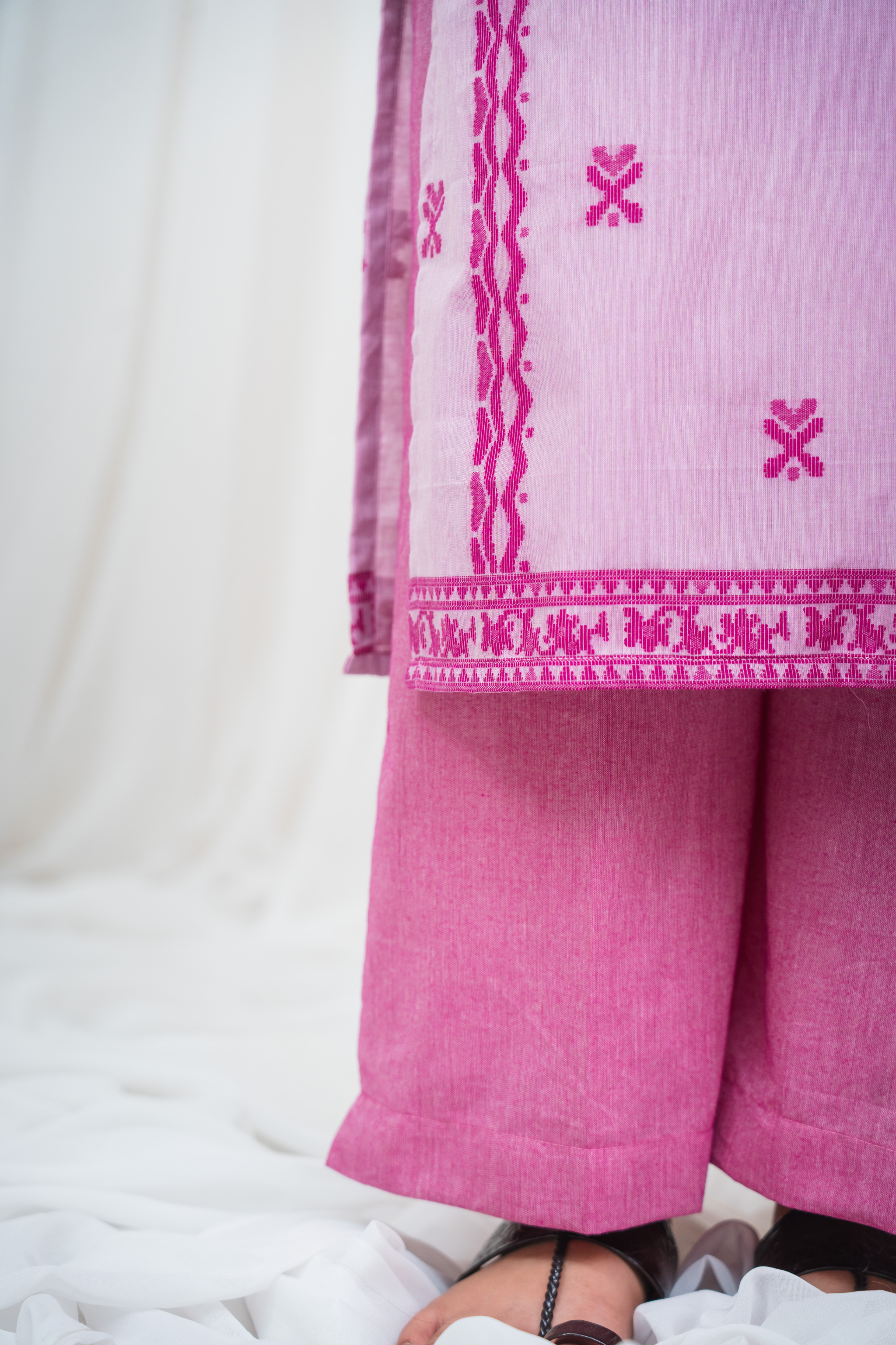 ETA Leima Premium Cotton Magenta Kurta Set
