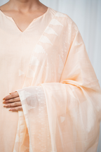 ETA Ahum Premium Cotton Peach Kurta Set