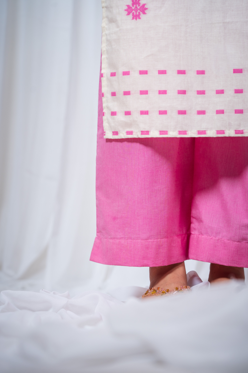 ETA Anou Premium Cotton Pink Kurta Set