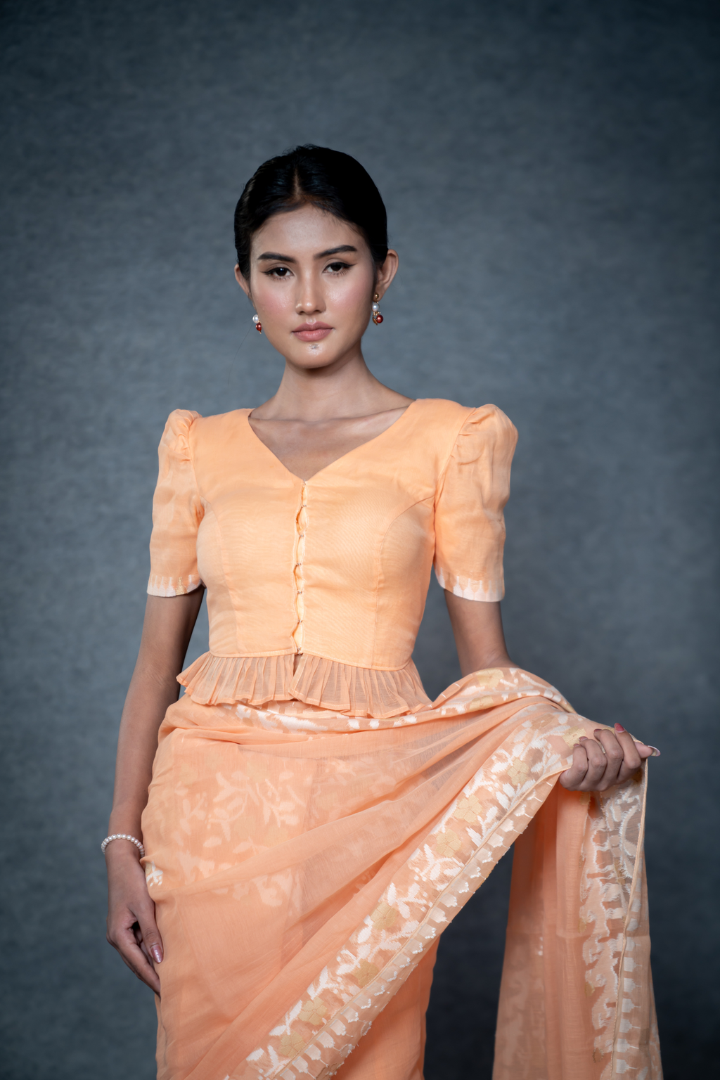 Ema Saree – Peach