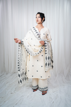 ETA Ahum – Cream Black Kurti Set