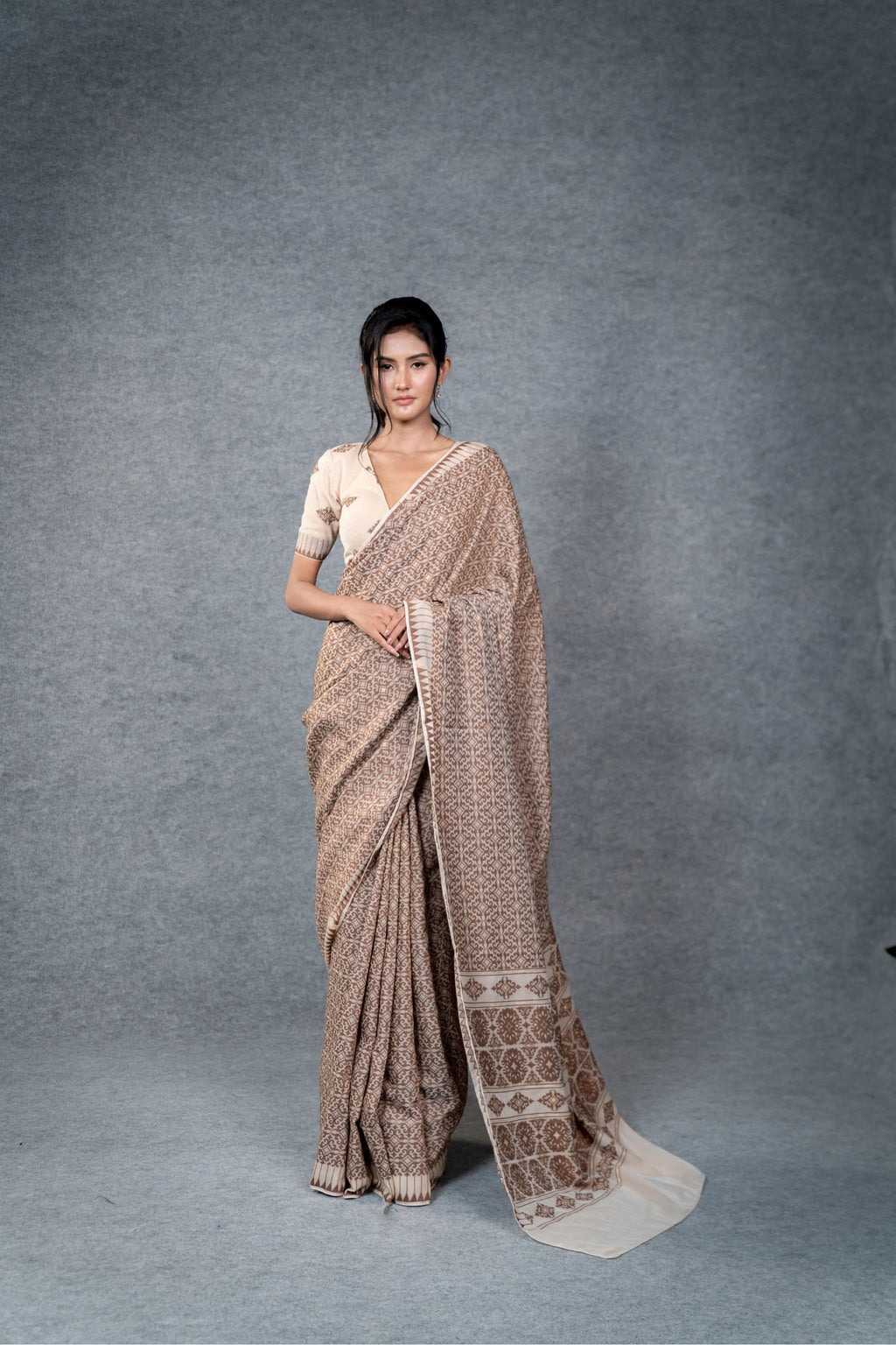 Marei Pareng Saree – Tussar Coffee