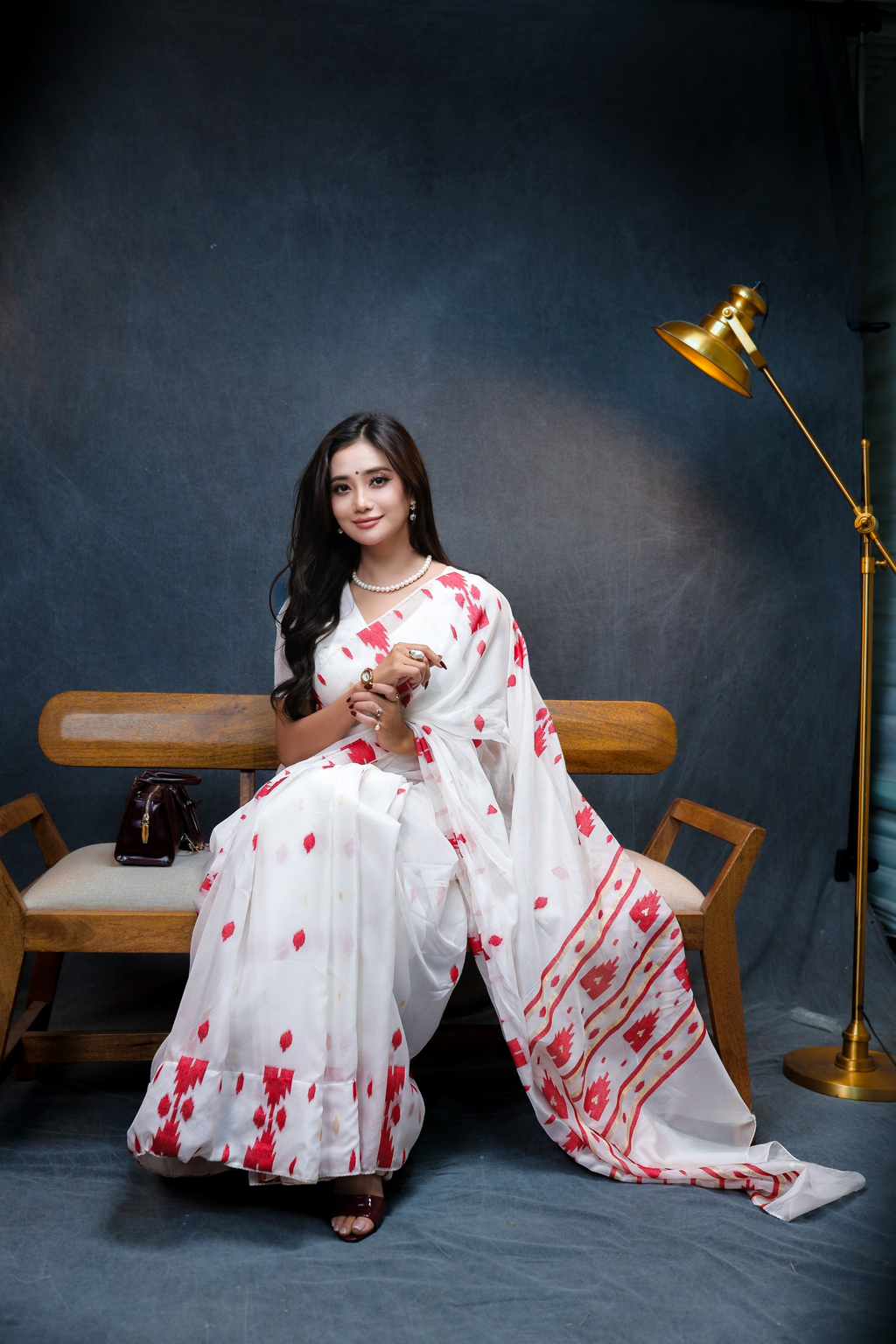Geo Heritage Saree – Red