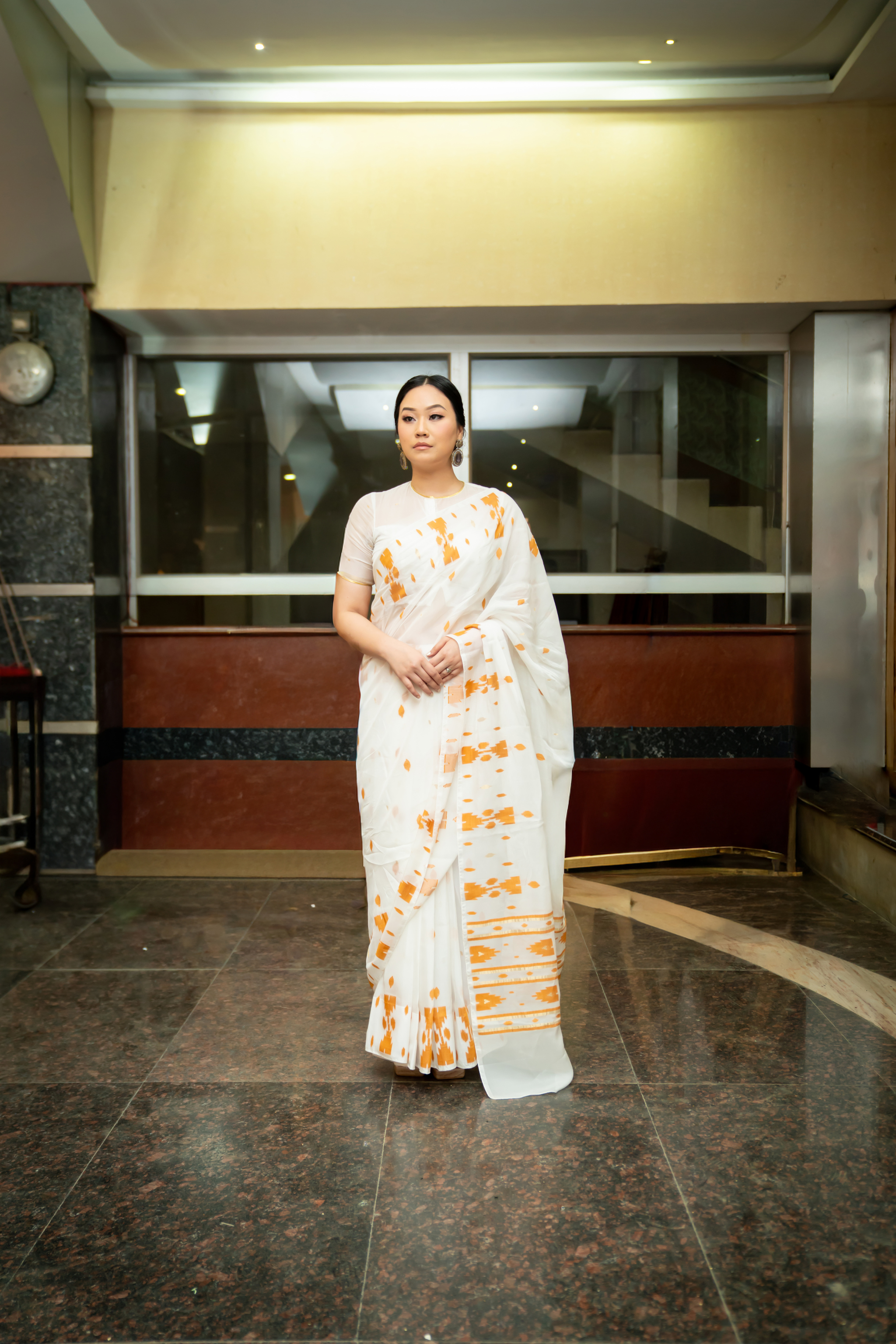Geo Heritage Saree – Mustard