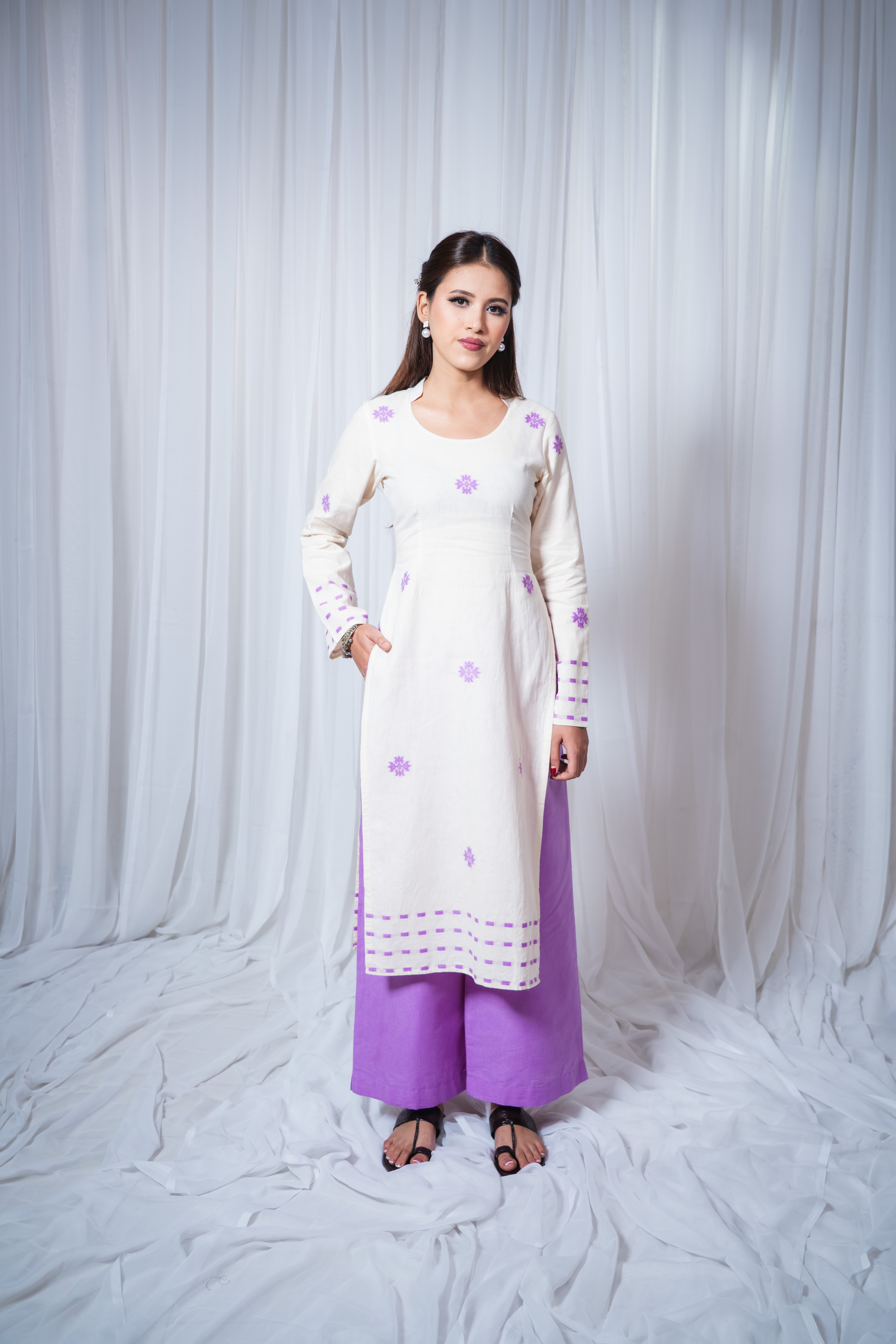 ETA Anou Premium Cotton Lavender Kurta Set