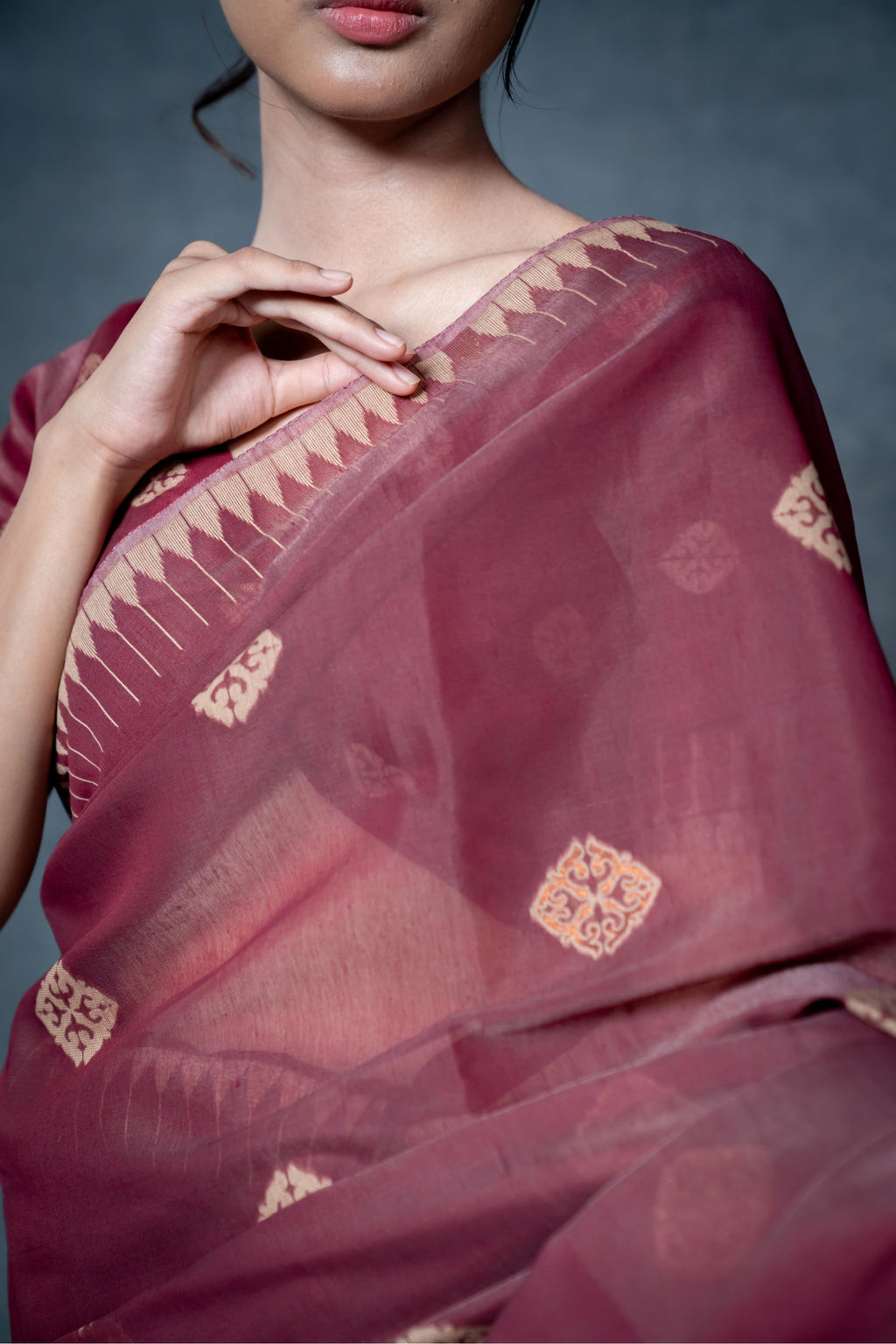 Shingarei Saree – Maroon