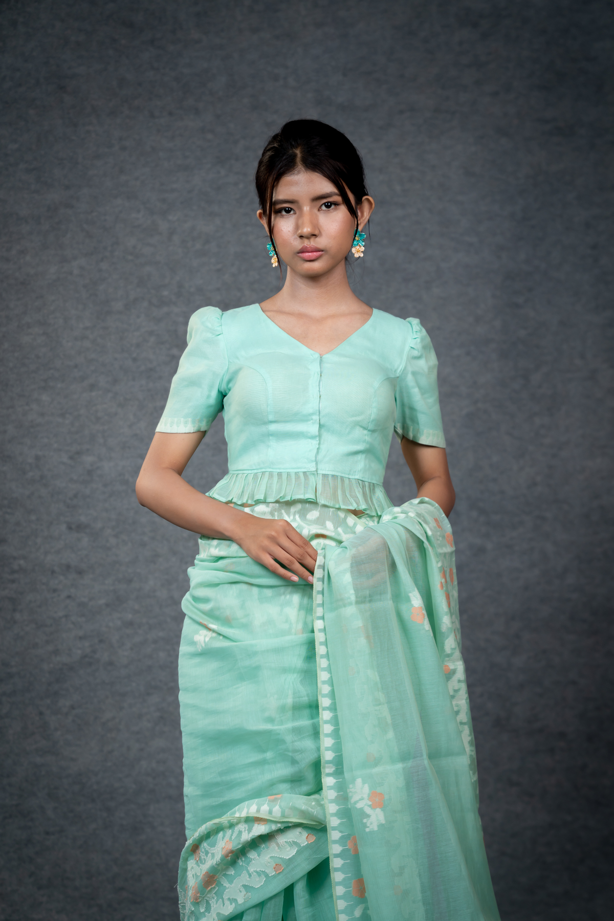 Ema Saree – Turquoise