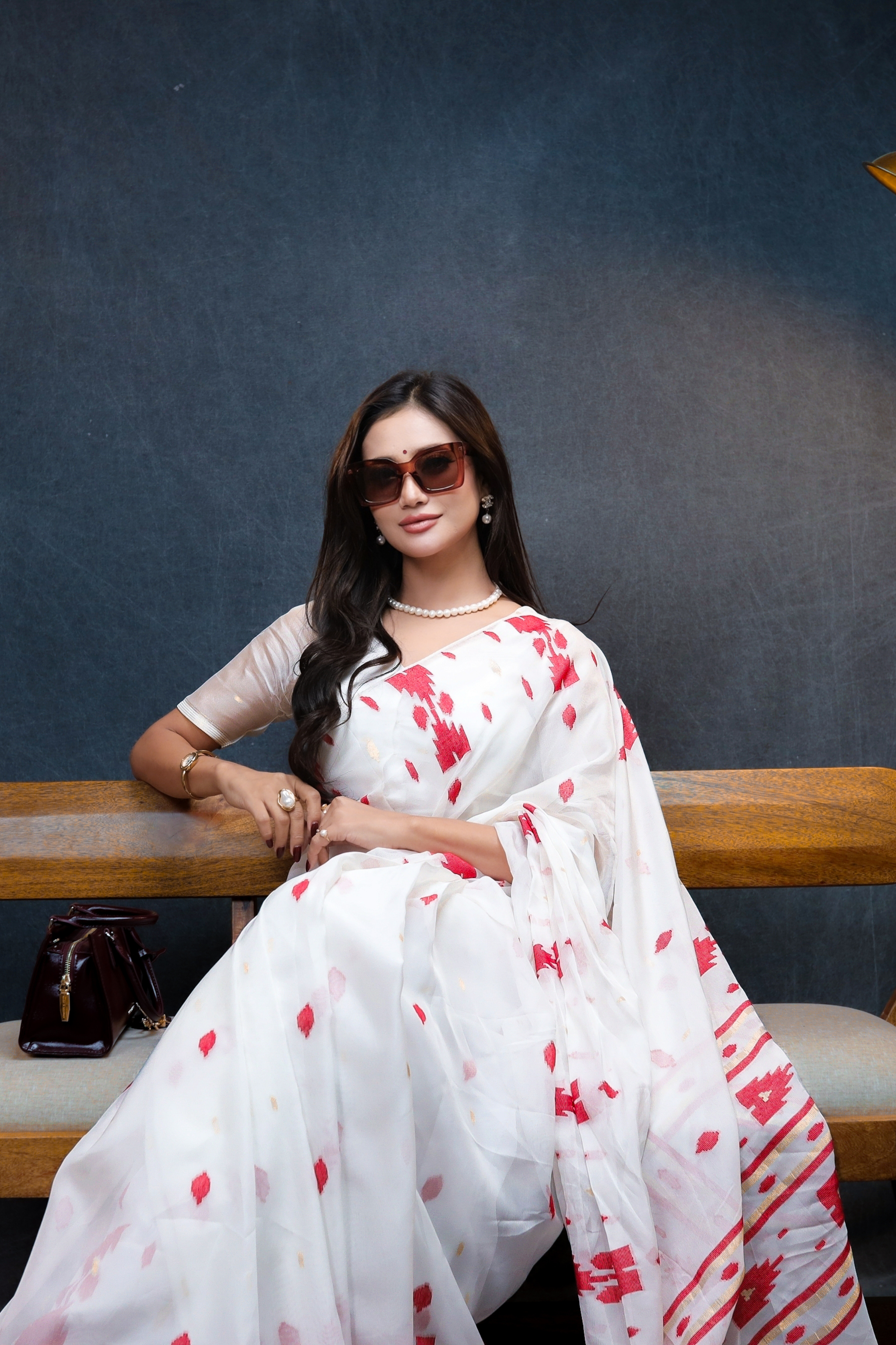 Geo Heritage Saree – Red