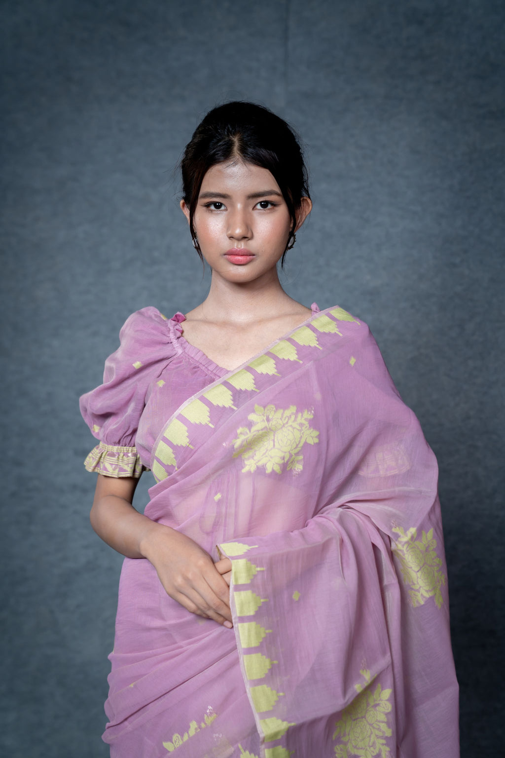 Floral 01 Saree – Lilac