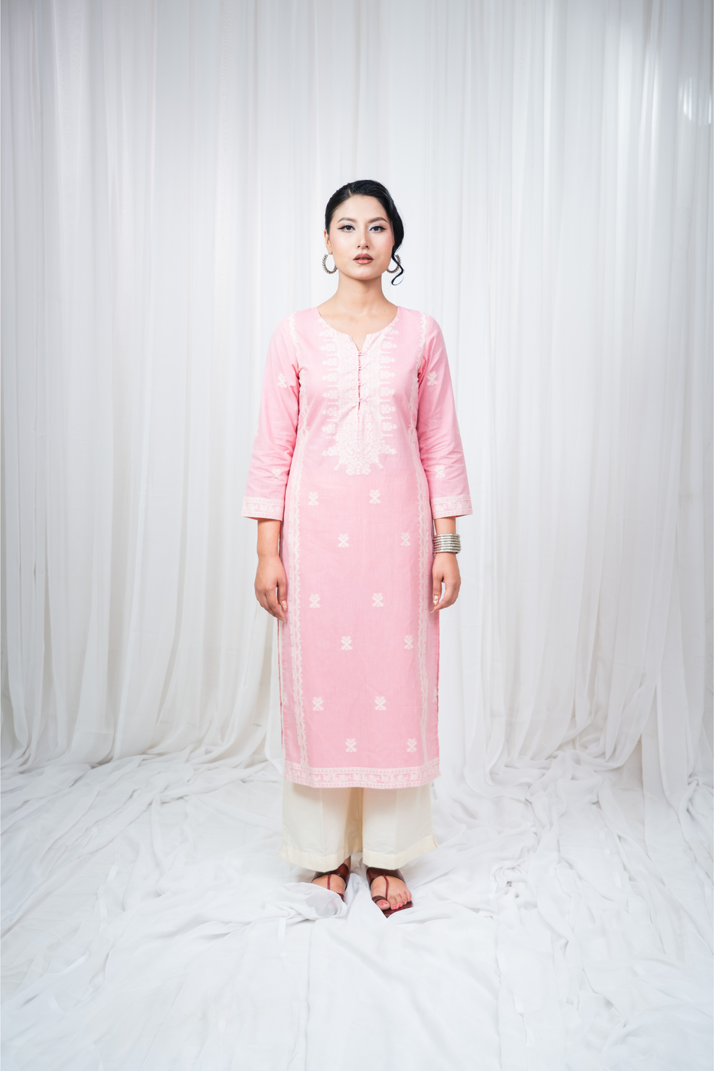 ETA Leima – Baby Pink Kurti Set