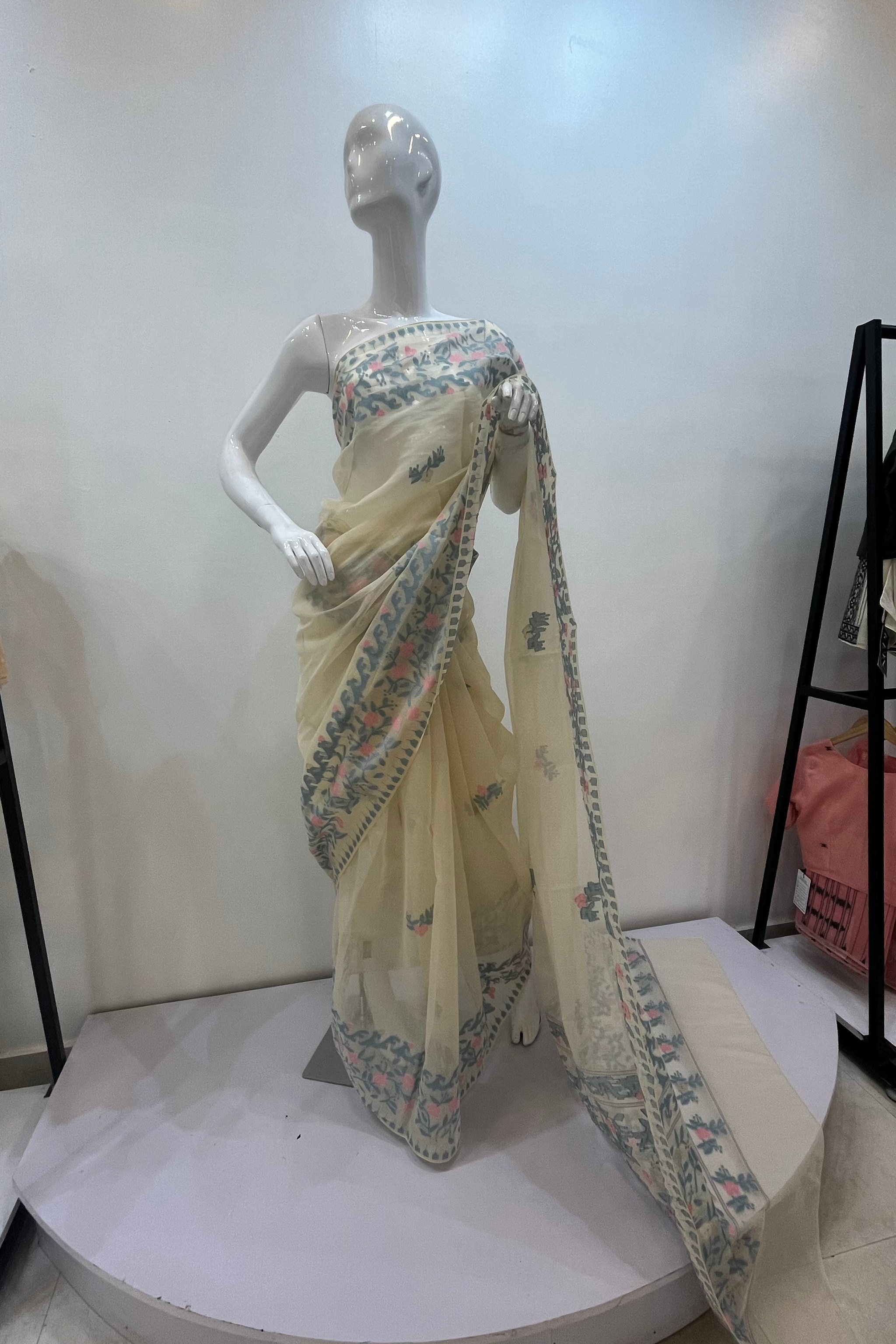 Ema Saree – Cream