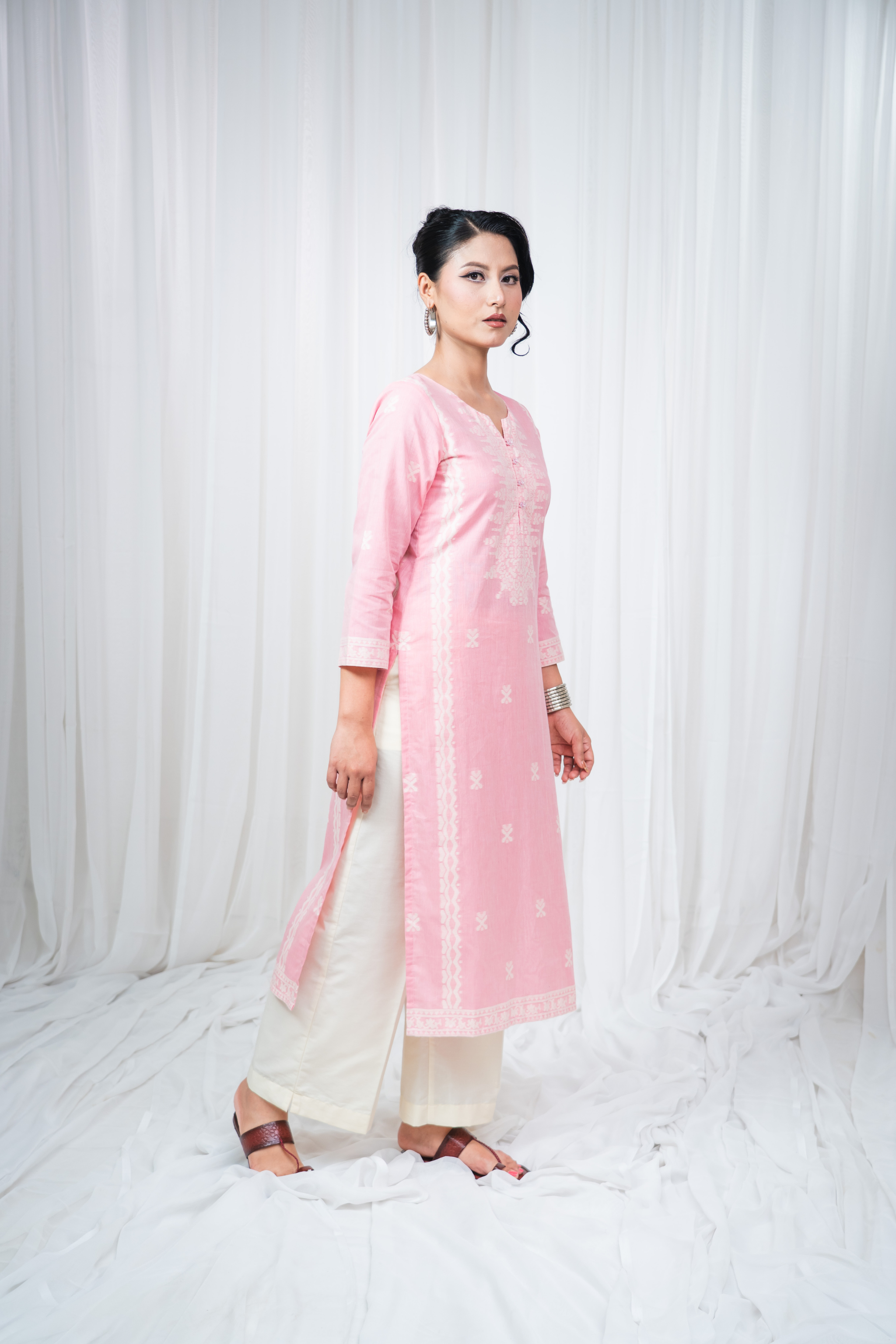 ETA Leima – Baby Pink Kurti Set