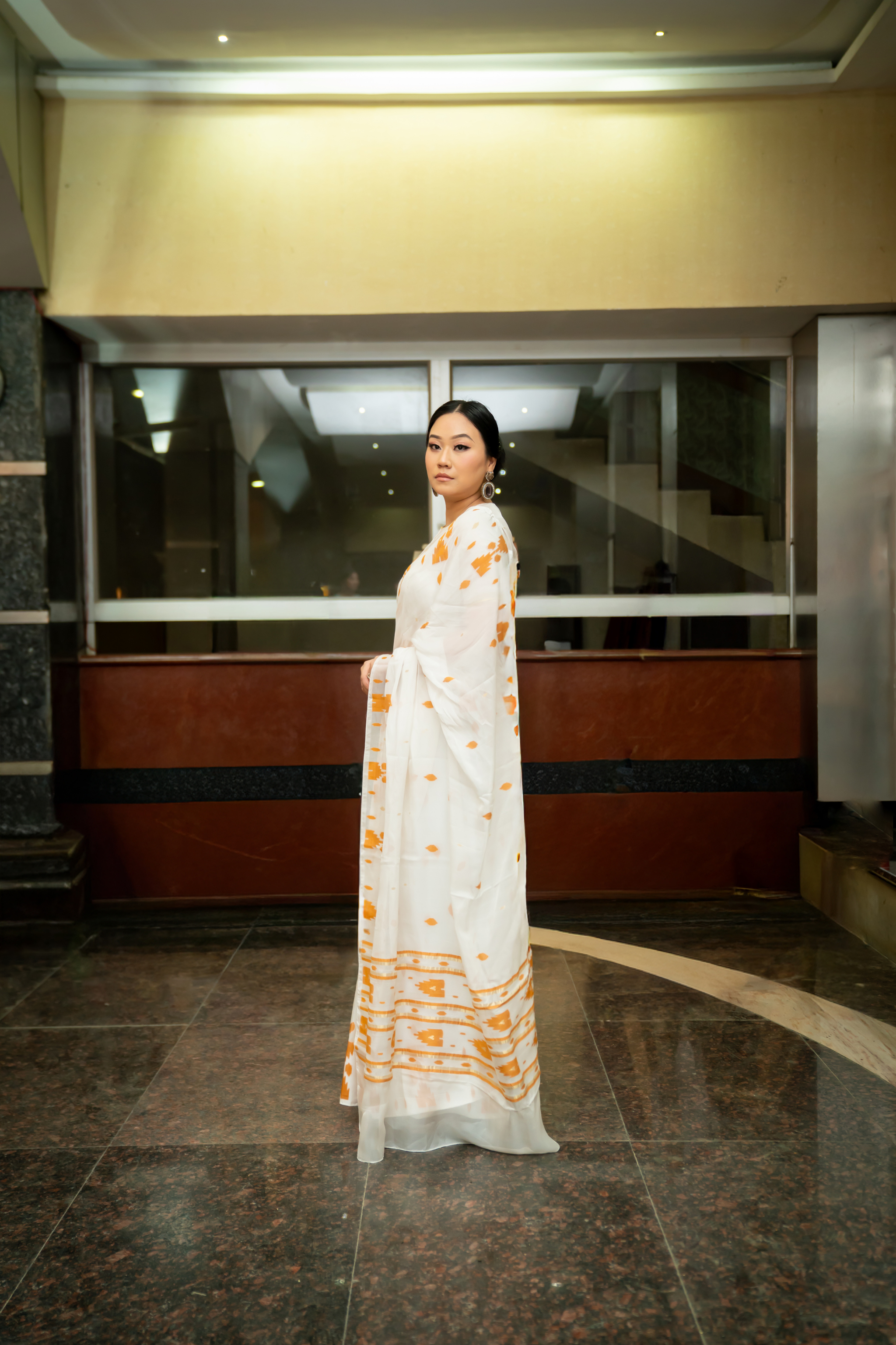 Geo Heritage Saree – Mustard
