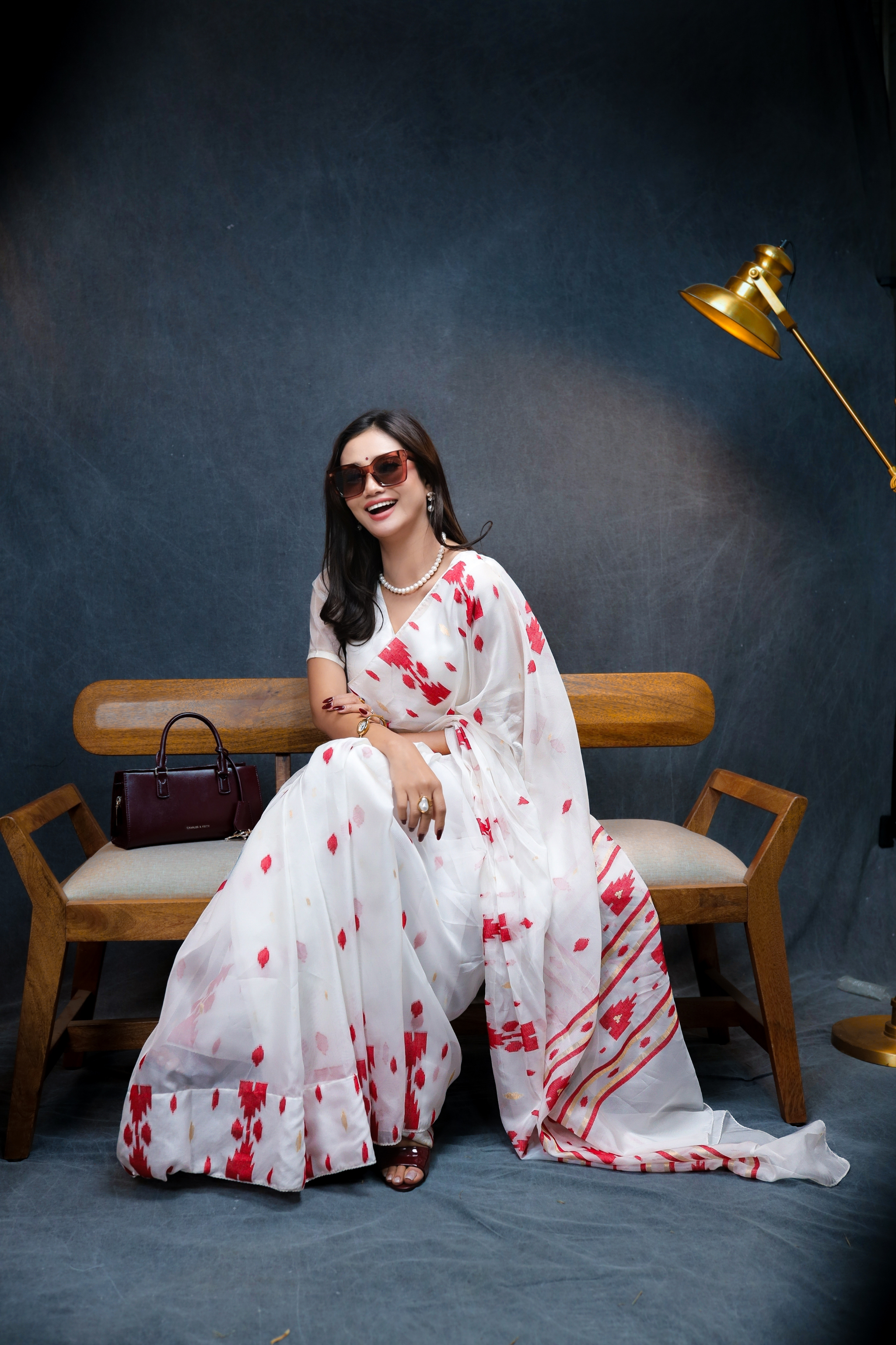 Geo Heritage Saree – Red