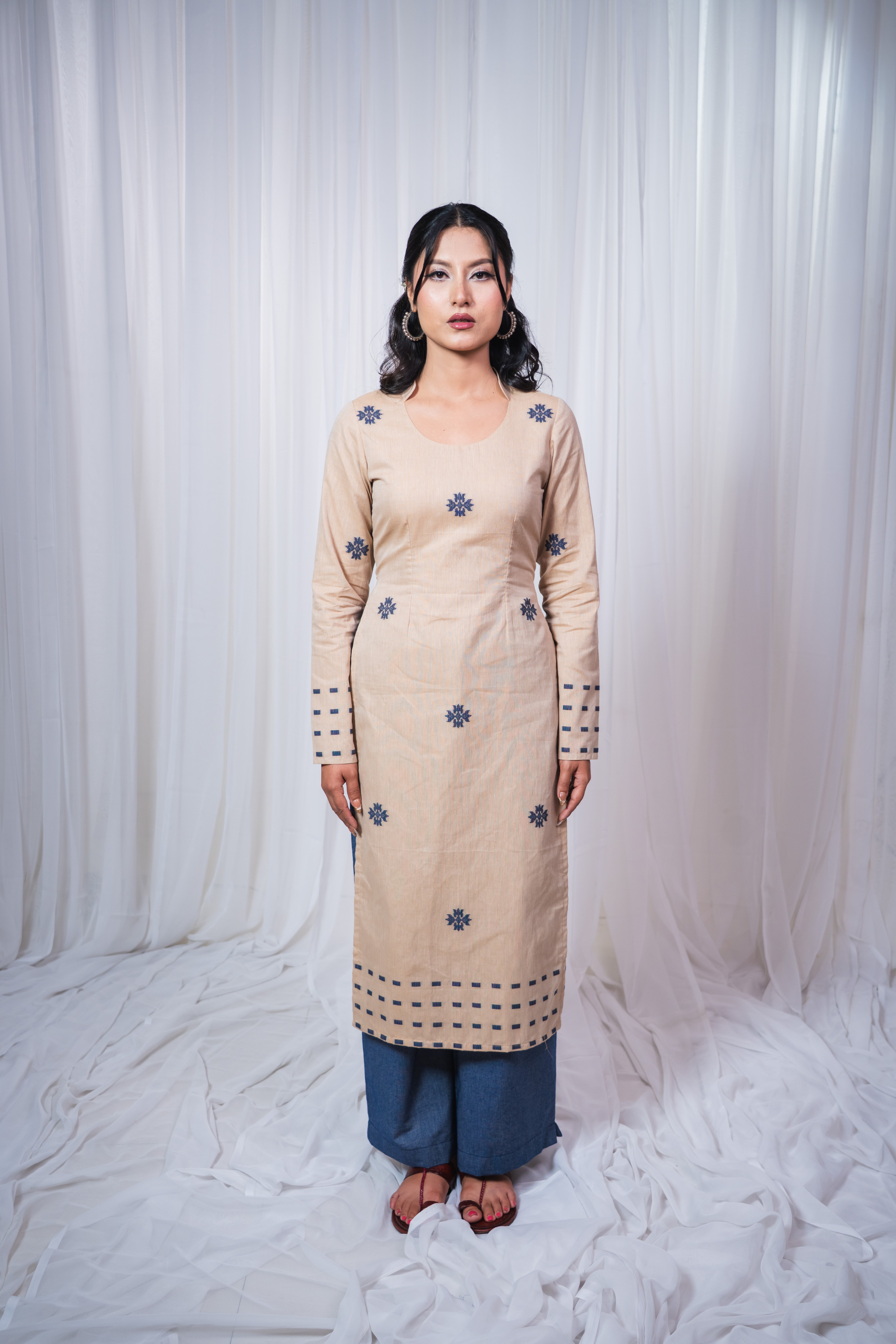 ETA Anou Premium Cotton Khaki Kurta Set