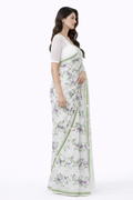 Leikol Saree Lavender on White