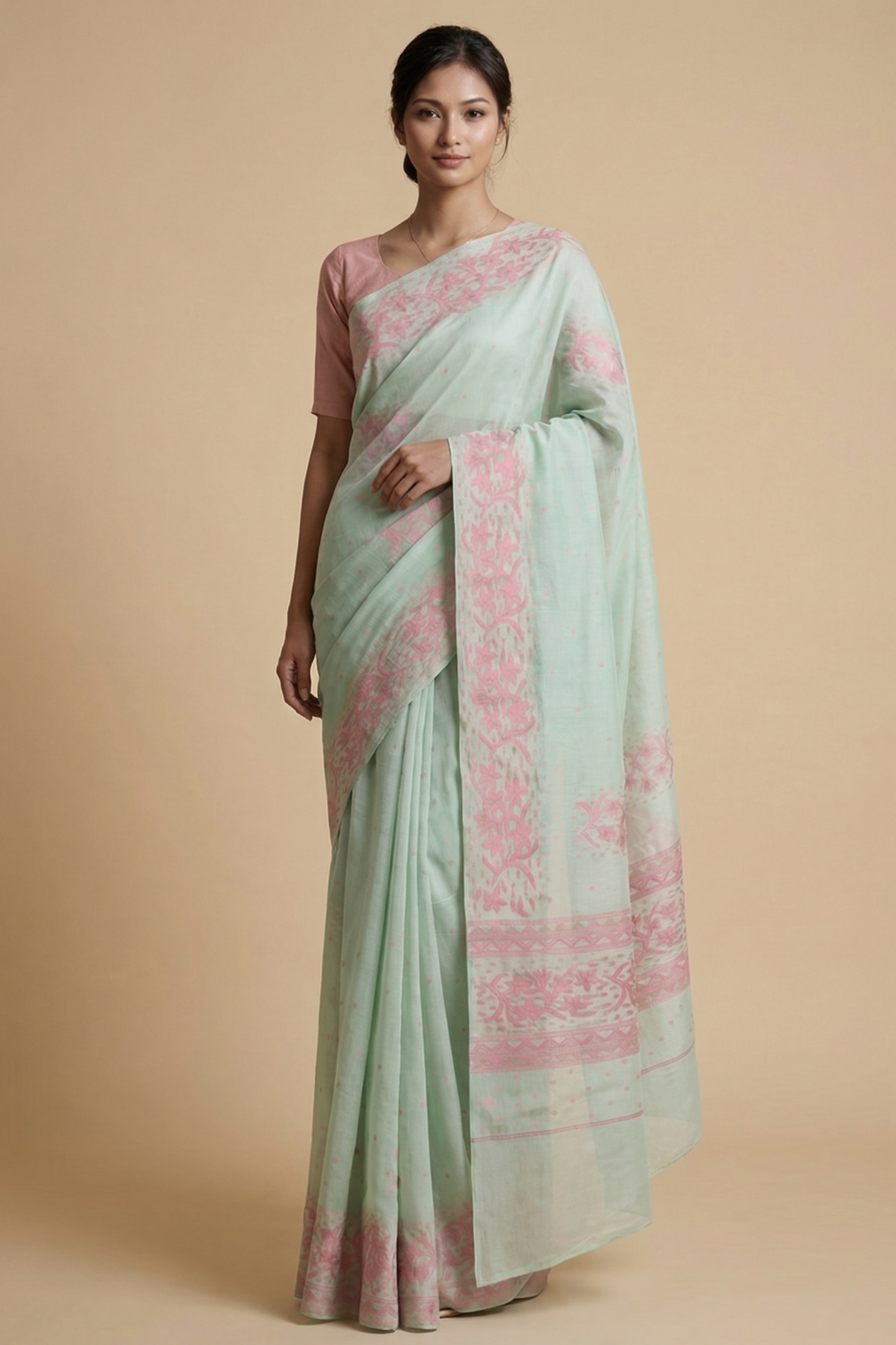 Leirang Saree – Turquoise