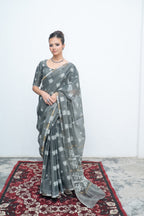 Thoibi Saree - Black Premium Floral Motif Saree