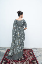 Thoibi Saree - Black Premium Floral Motif Saree