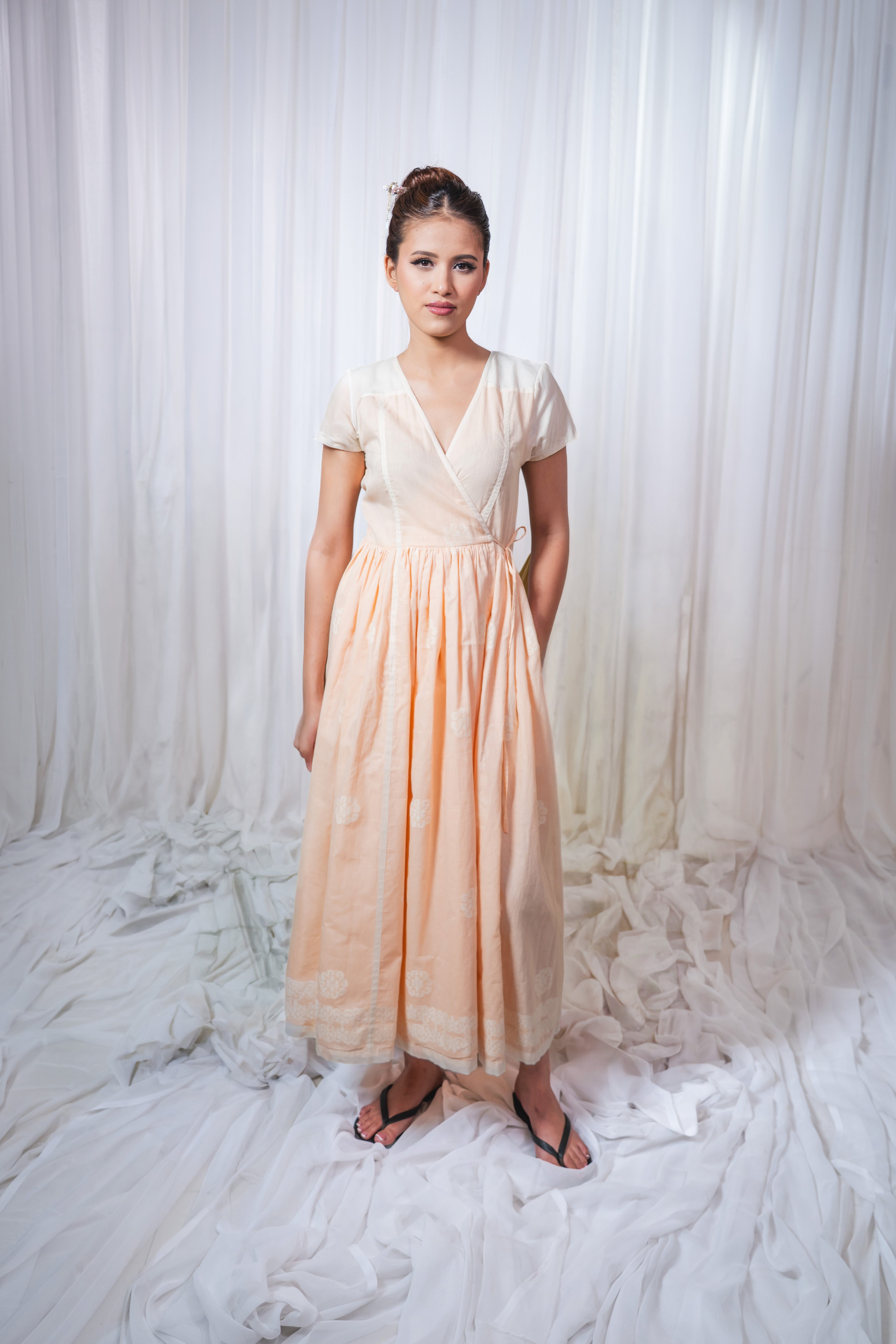 ETA Eya Fusion Kurti Set- Peach
