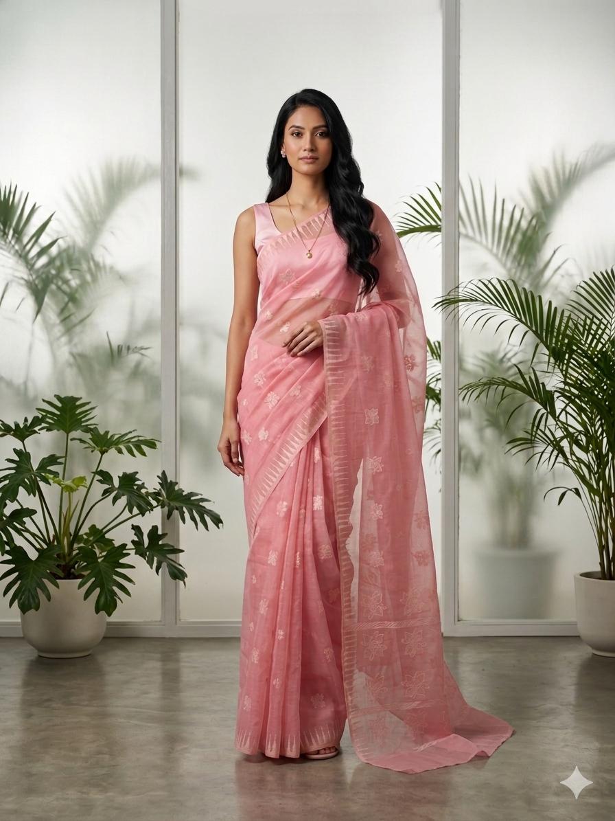 Thoibi Saree – Cotton Candy Pink