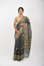 Floral Saree – Black