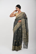 Floral Saree – Black