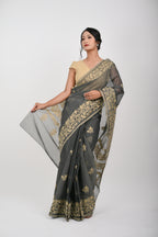 Floral Saree – Black