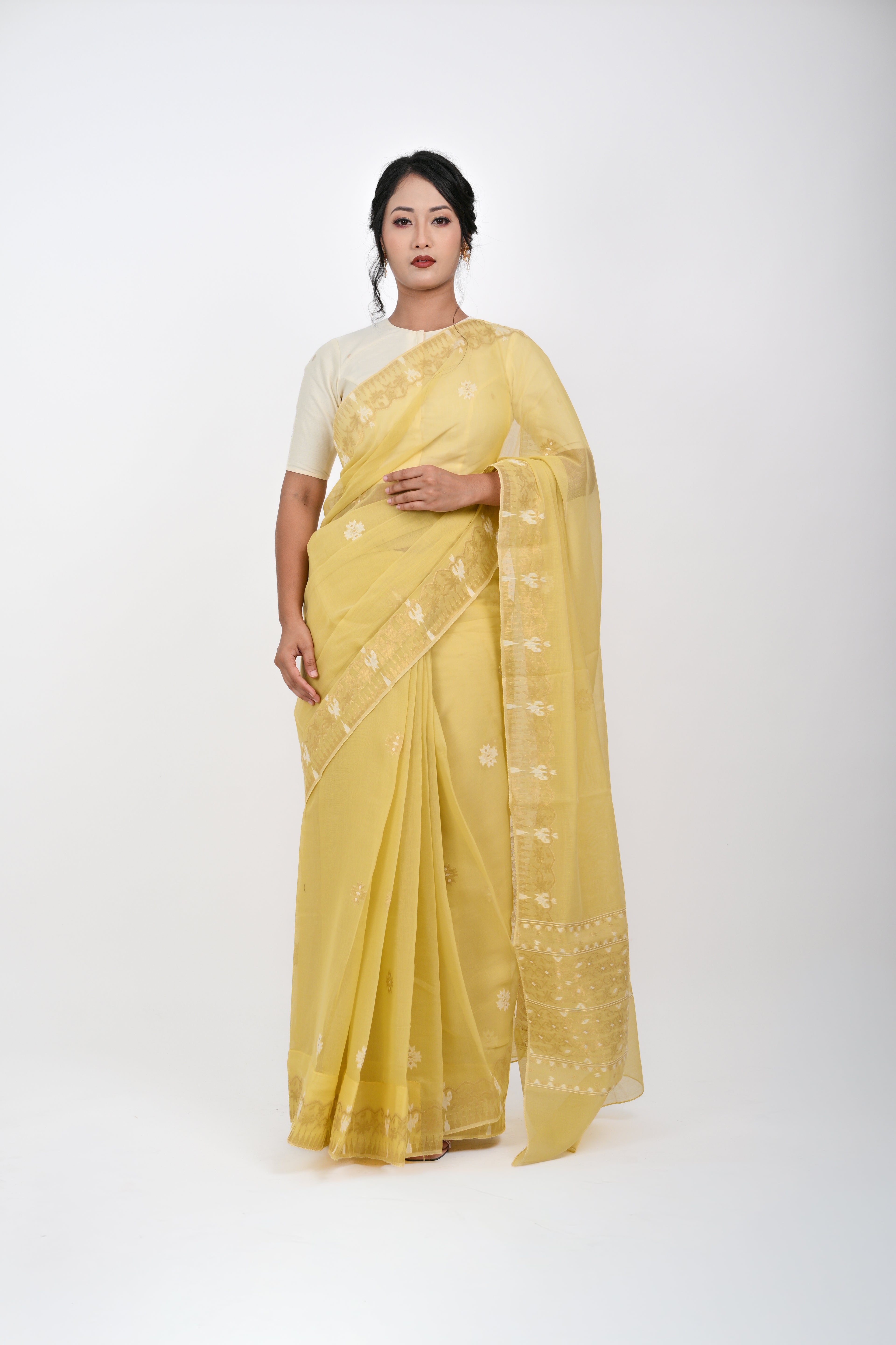 Classic Motif Saree – Yellow