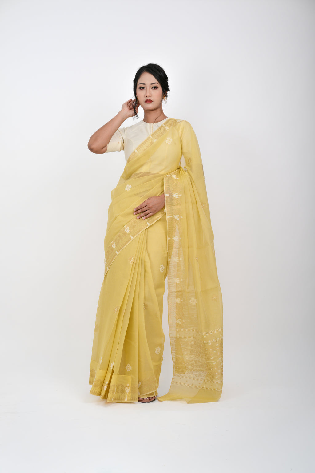Classic Motif Saree – Yellow