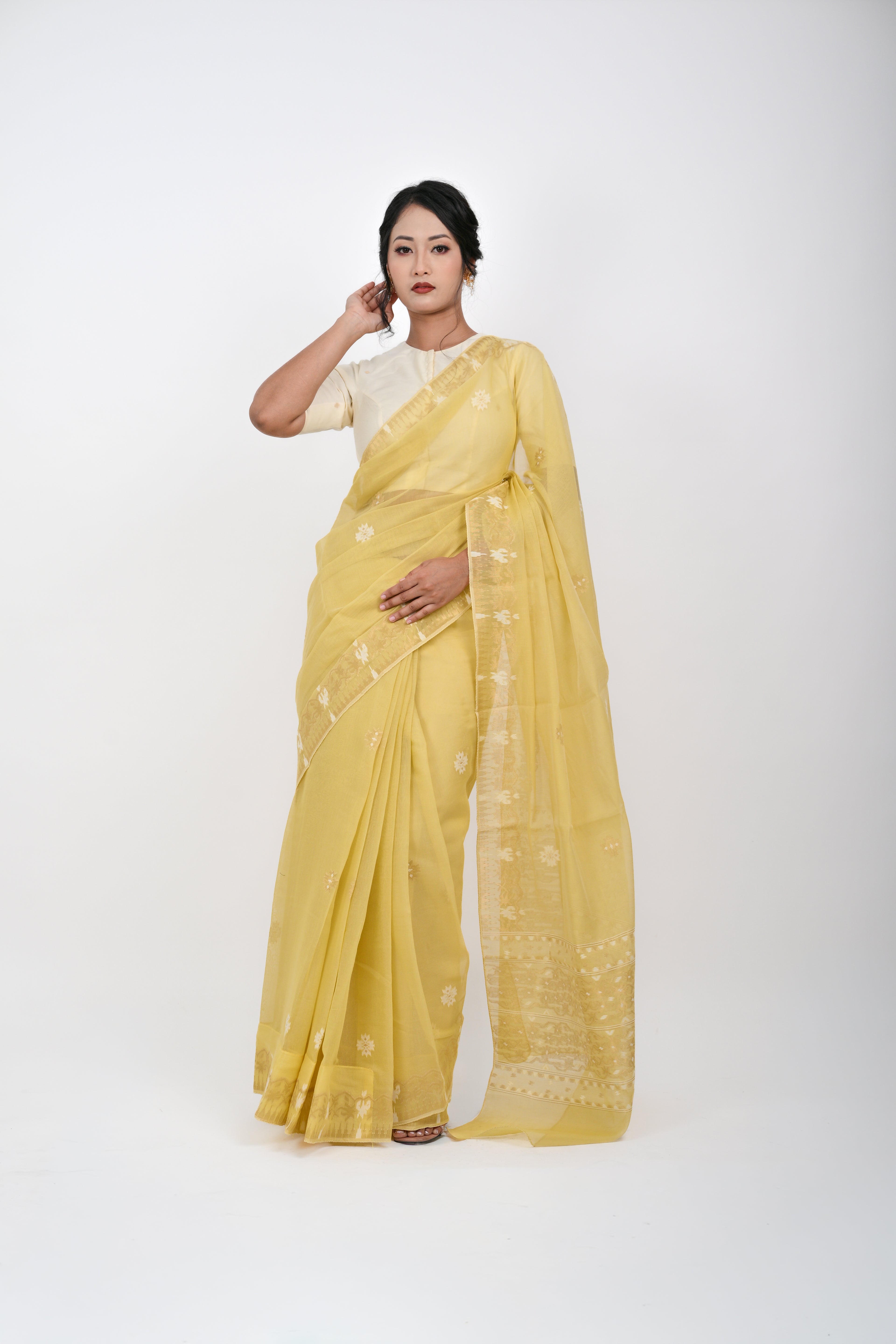 Classic Motif Saree – Yellow