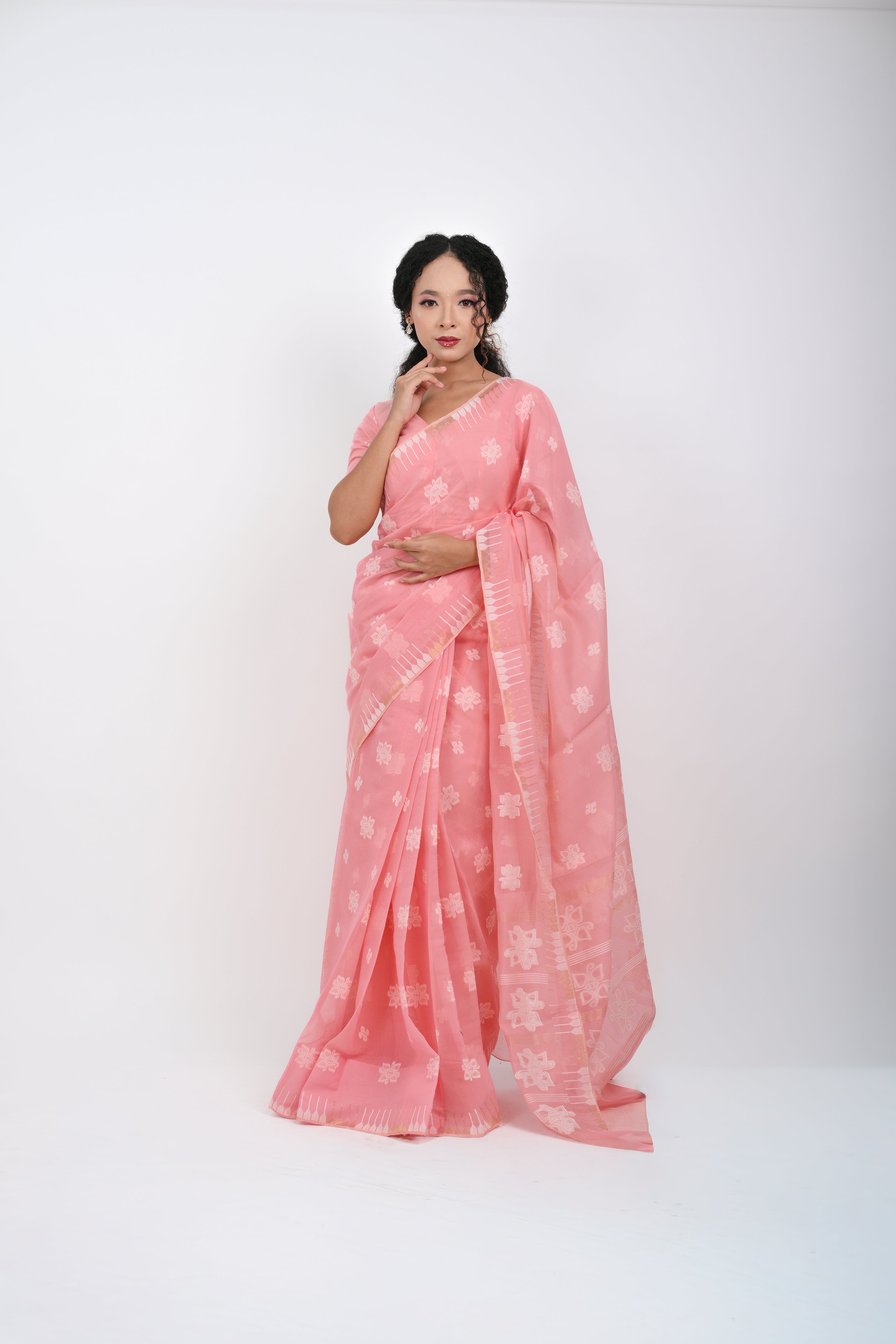 Thoibi Saree – Cotton Candy Pink