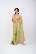 Ahum Saree - Green Premium Geometric Motif Saree