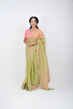 Ahum Saree - Green Premium Geometric Motif Saree