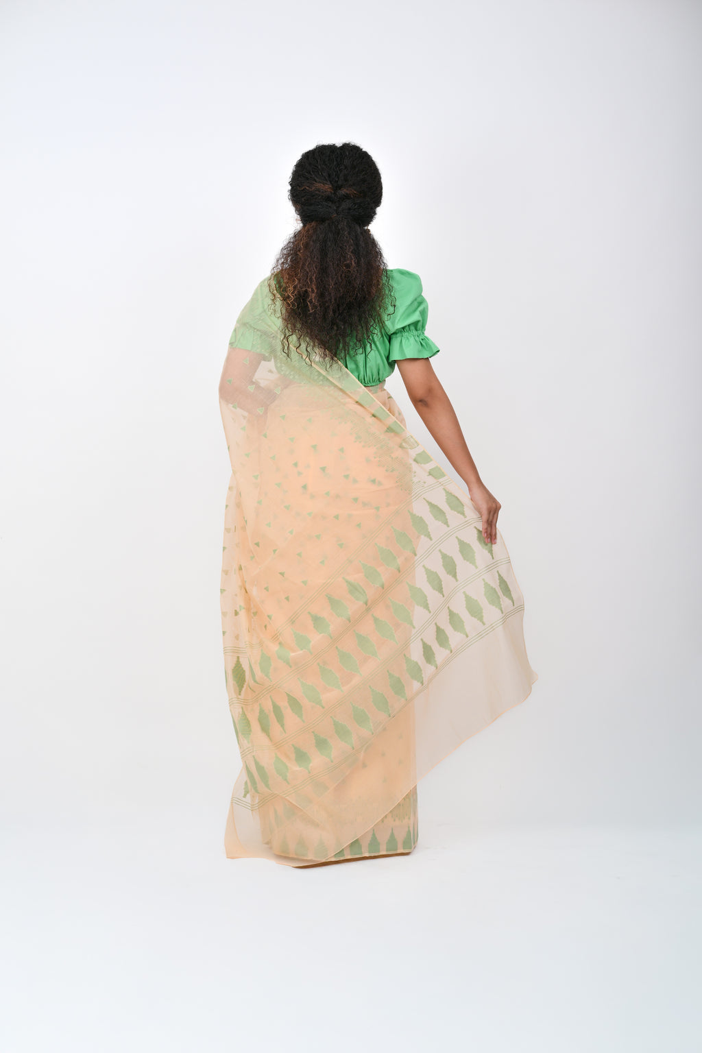 Ahum Saree - Ice Green Premium Geometric Motif Saree